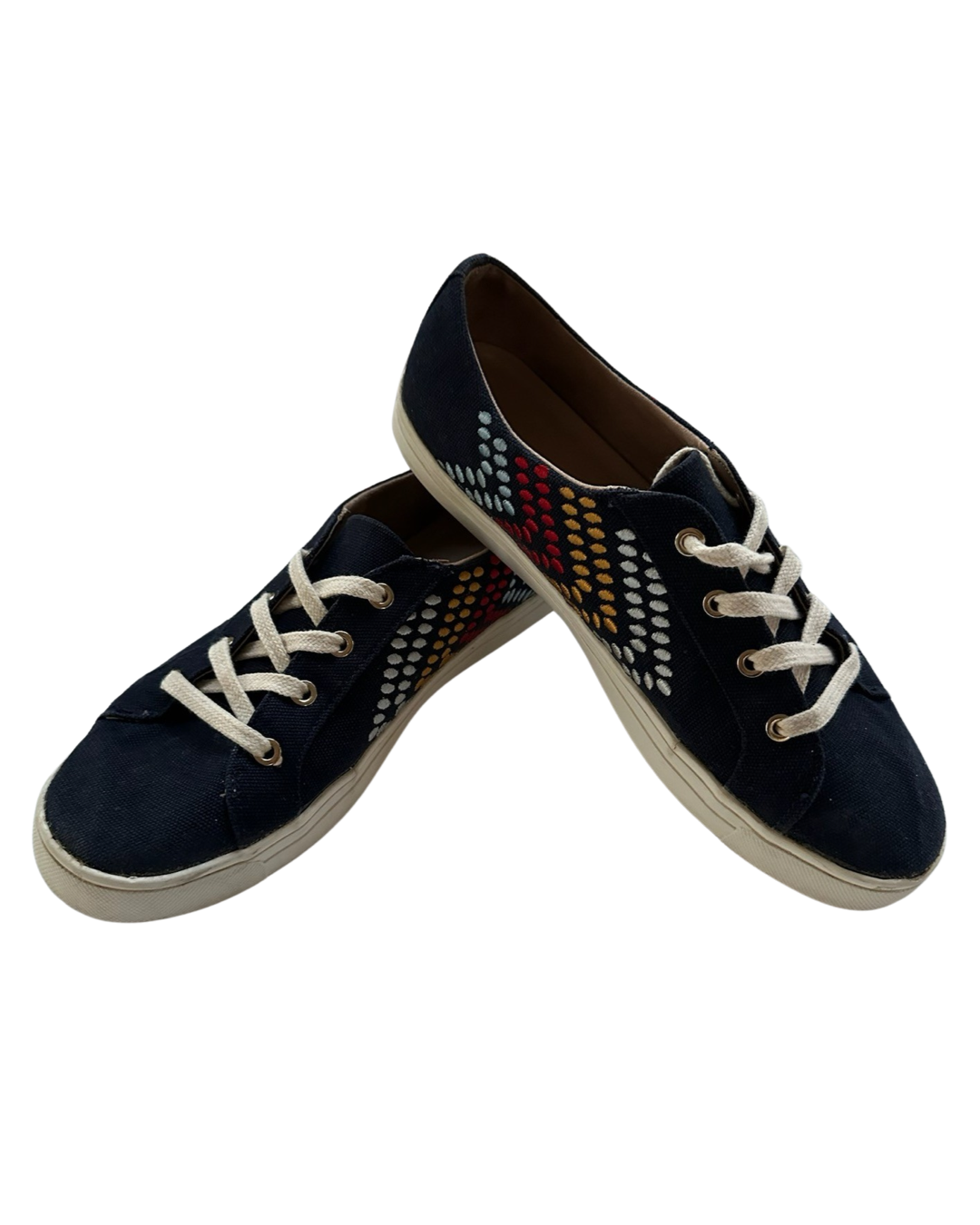 Jack Rogers. Womens US 8.0. Navy Luna Canvas Limited Edition Embroidered Sneaker
