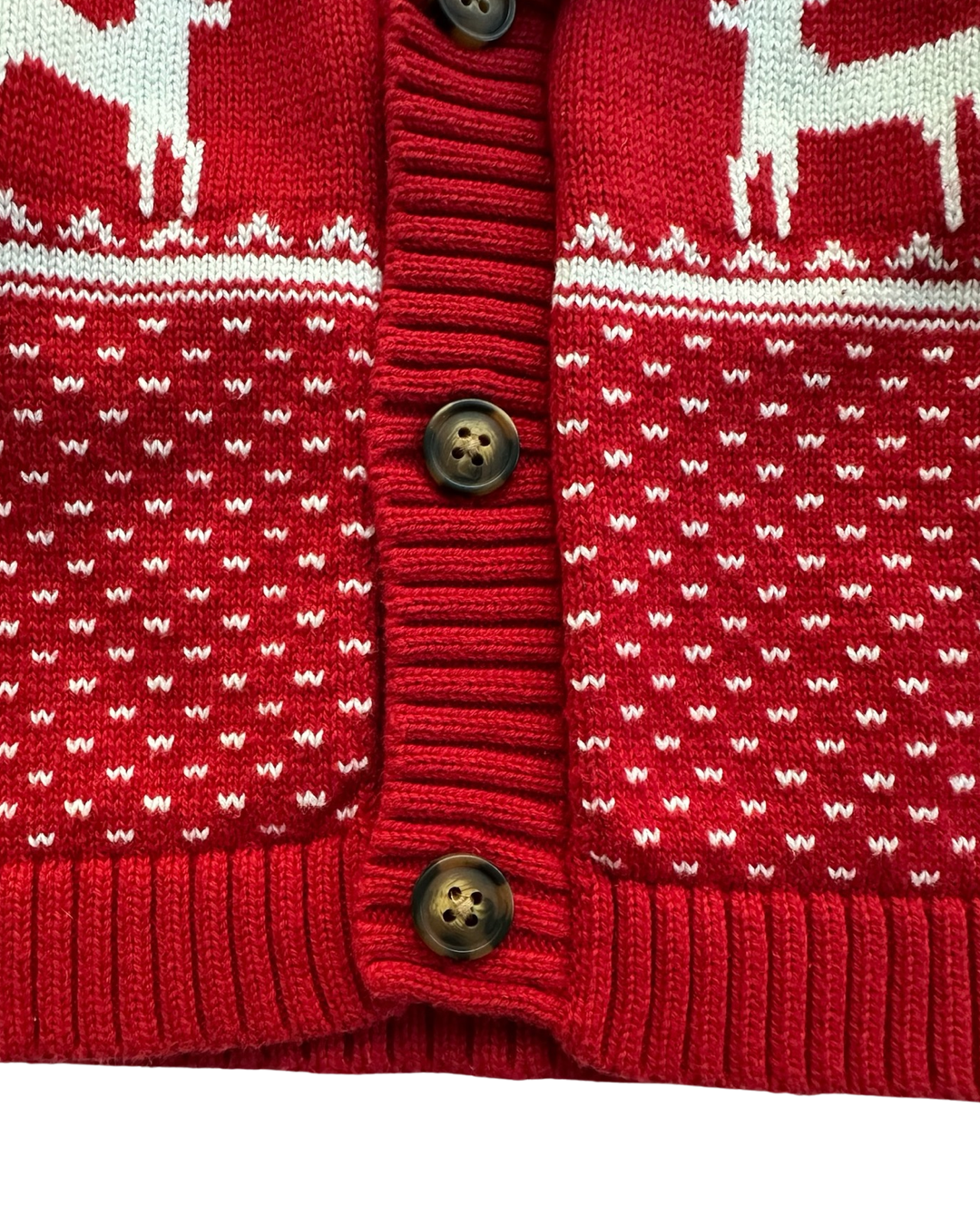 12-18M Baby Boy Red Old Navy Christmas Reindeer Cardigan Sweater