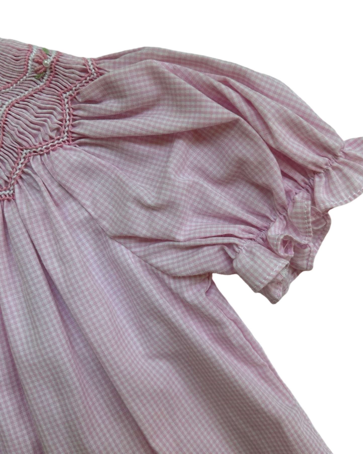 3M Baby Girl Petit Ami Pink Gingham Smocked Dress