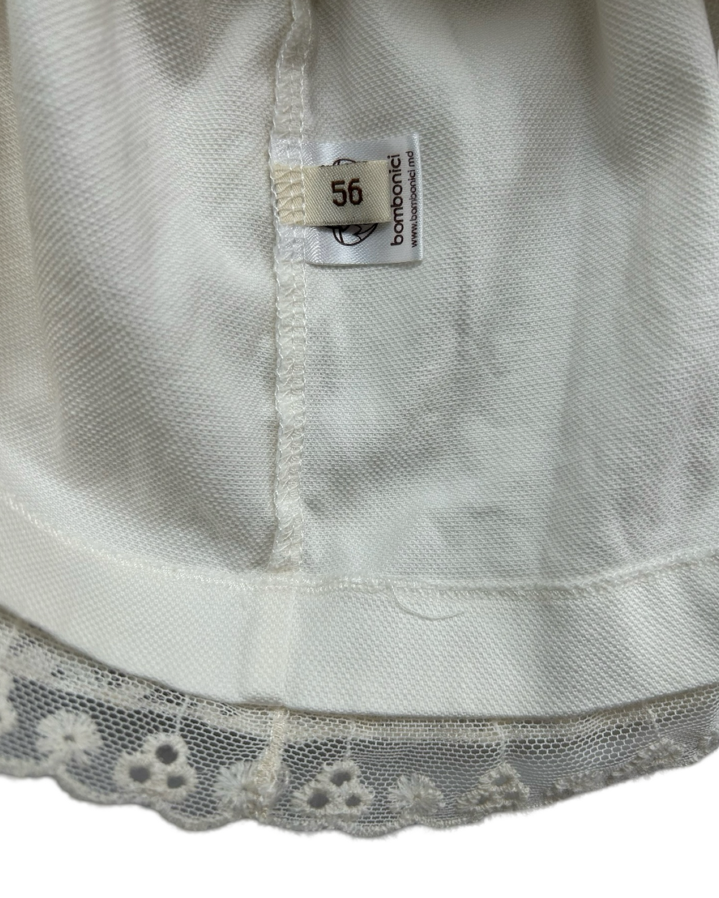 0-3M Baby Girl White / Cream Lace Dress with Headband