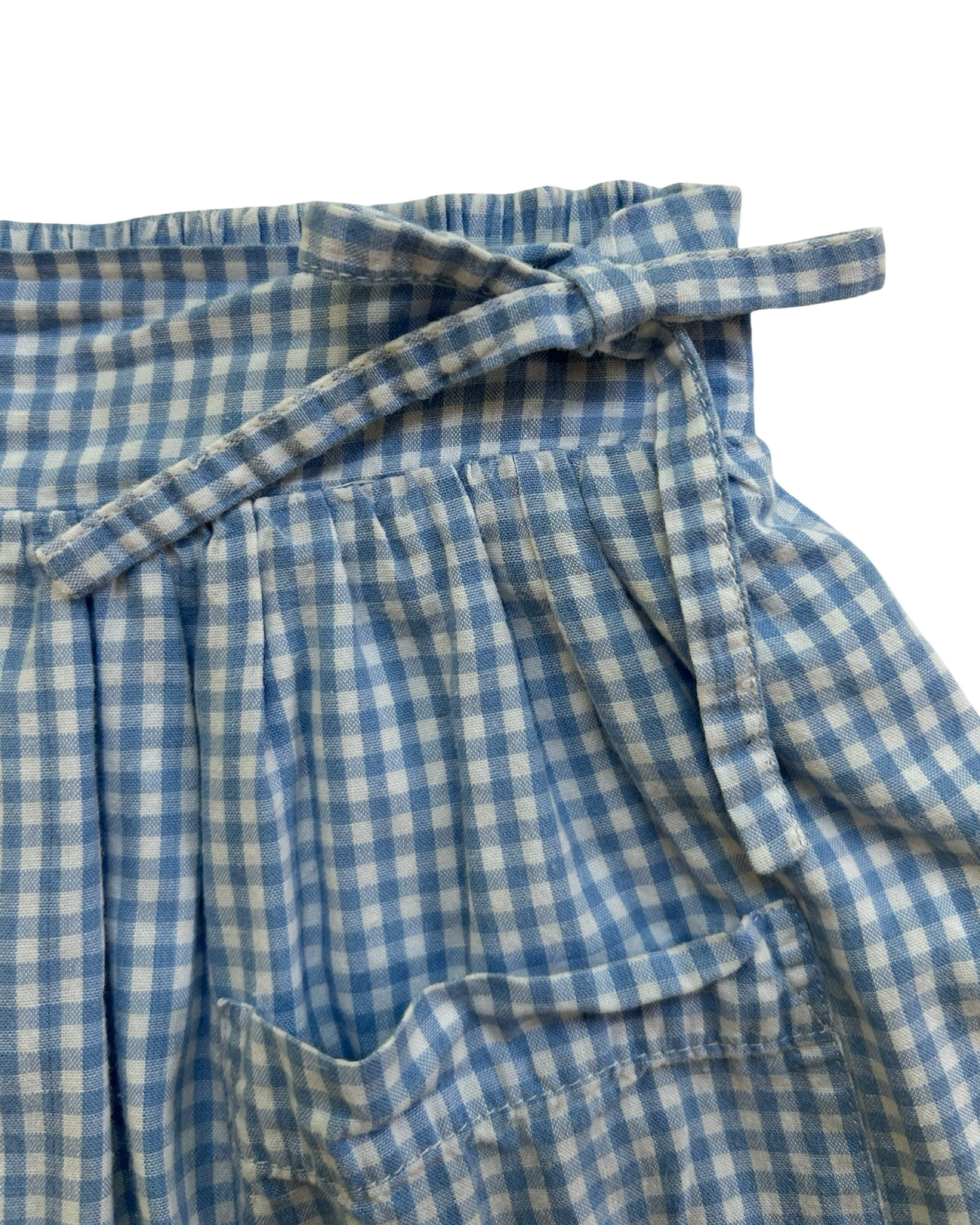 4T Toddlers Girls Olive Juice Cotton Checkered Pockets Skirt.