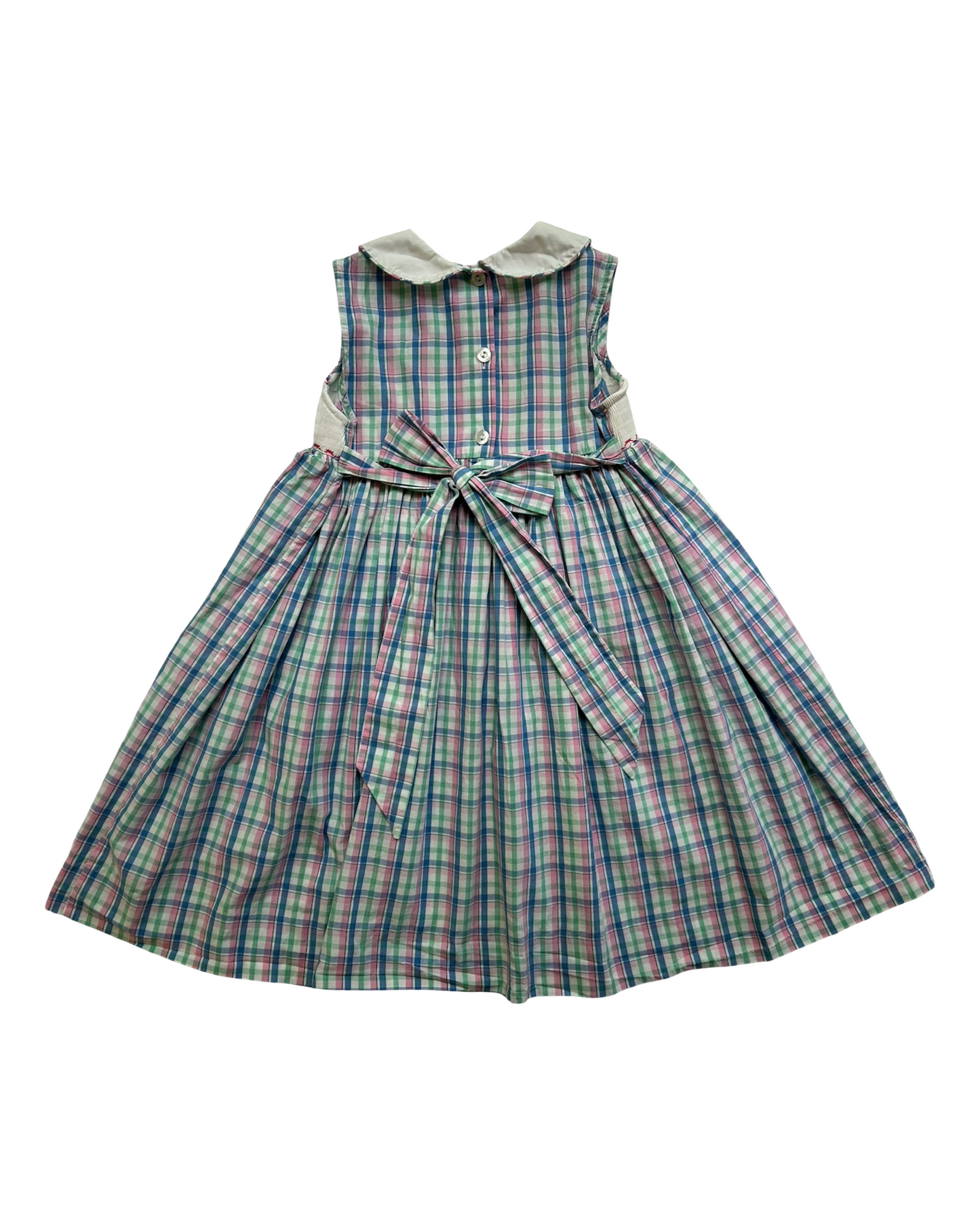 4T Toddlers Girls Bell Terrell By Johnston Plaid, Cupcake 🧁Embroidered Smocked Dress.