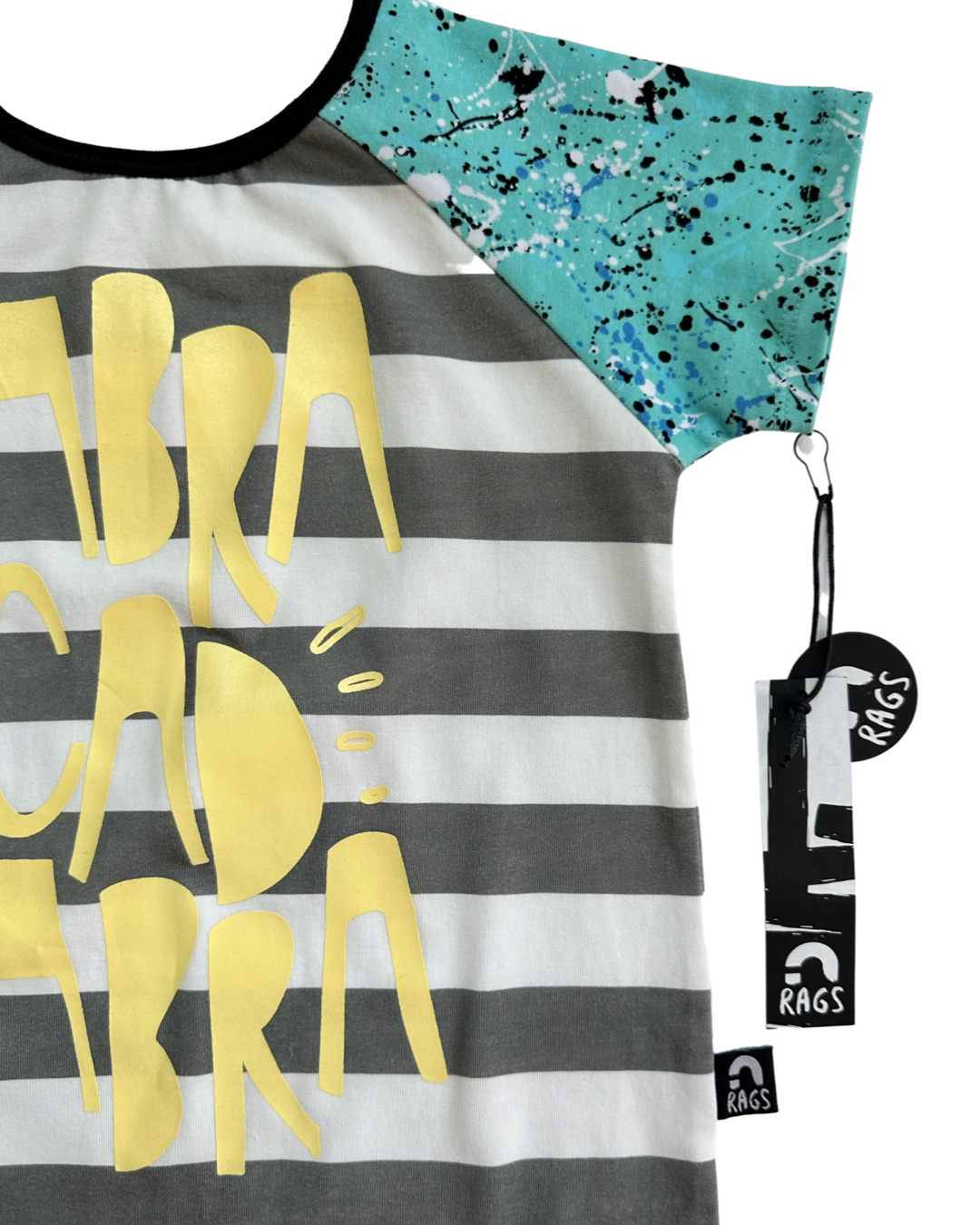 2T Toddler Boy / Girl RAGS to Raches Abracadabra Gray Striped Shortie Romper