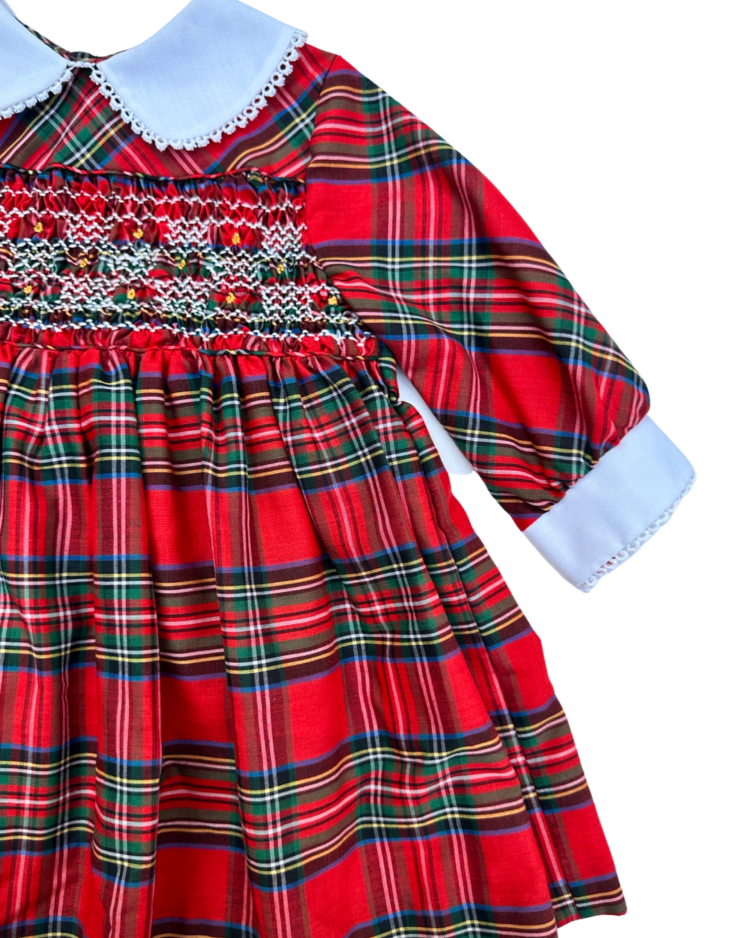 2T Toddler Girl Polly Flinders Classic Vintage Smocked Christmas Plaid Dress