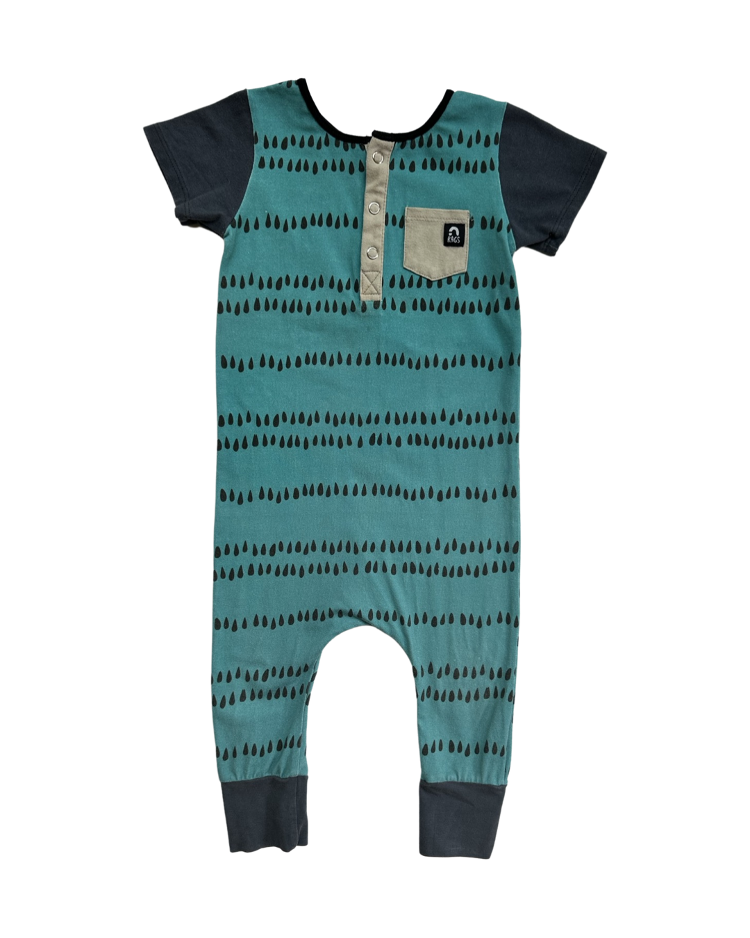 18-24M Baby Boy / Girl RAGS to Raches Green Watermelon Romper