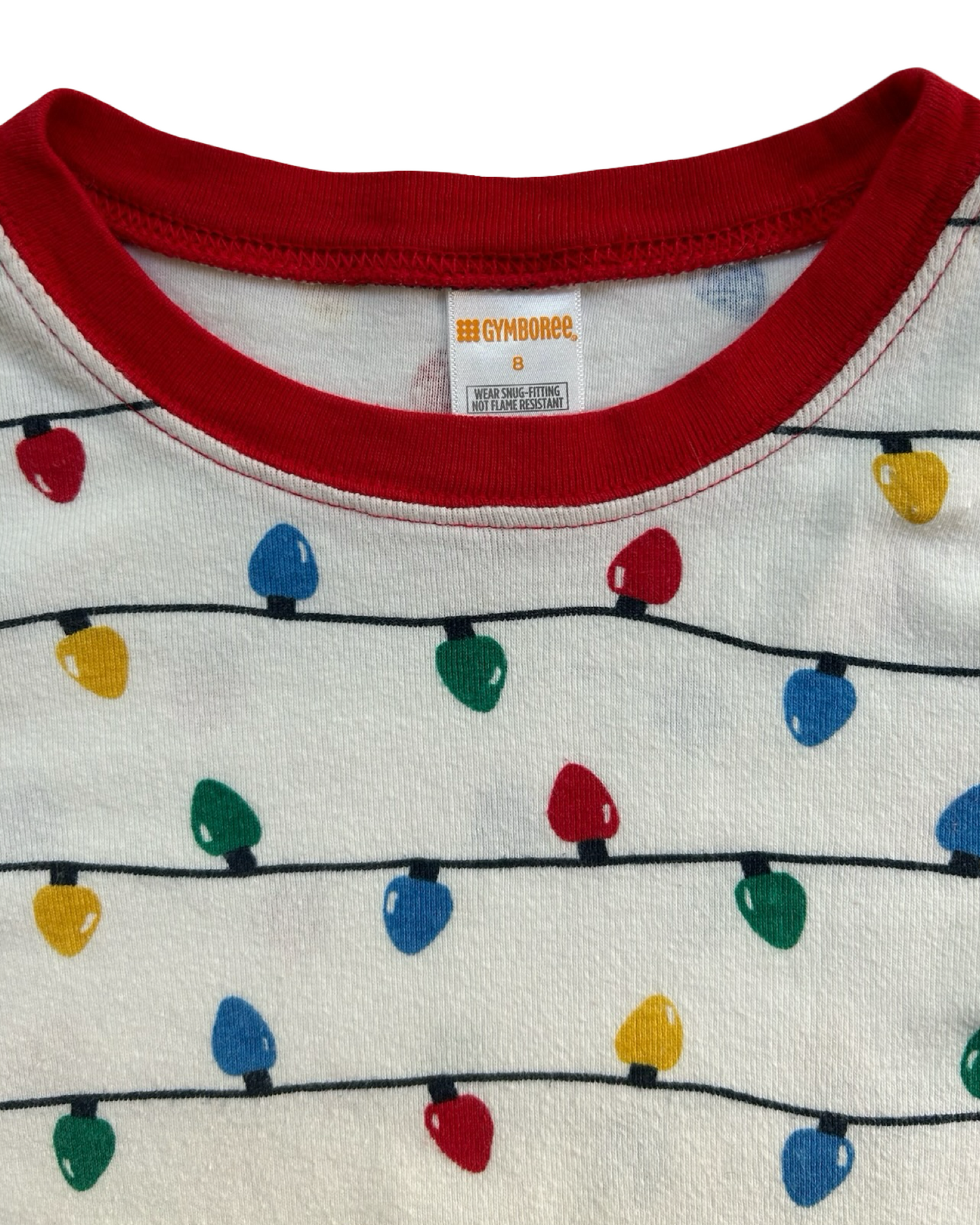 8T Toddler Boys Gymboree Christmas Lights Gymmies Cotton Pjs 2 Piece Set Sleepwear.