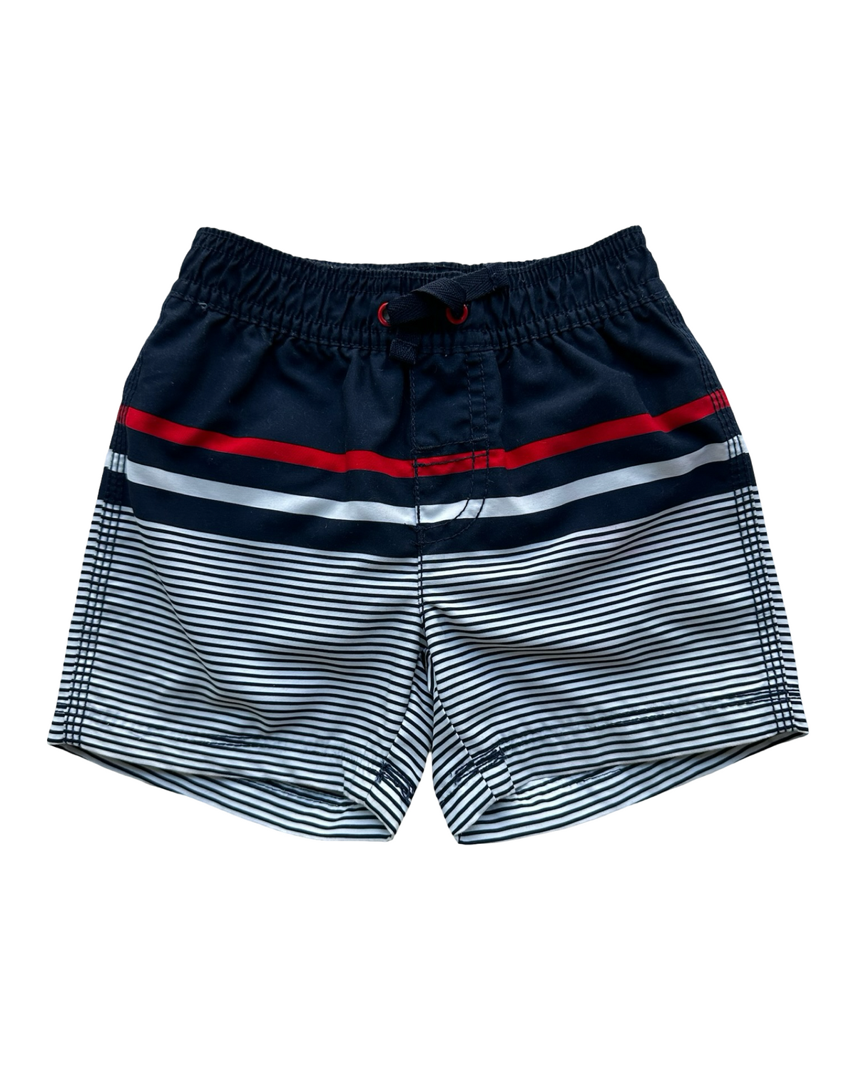 12M Baby Boy Carter’s 4th Of July Swimsuit Rash-guard StripedTrunks One Piece.