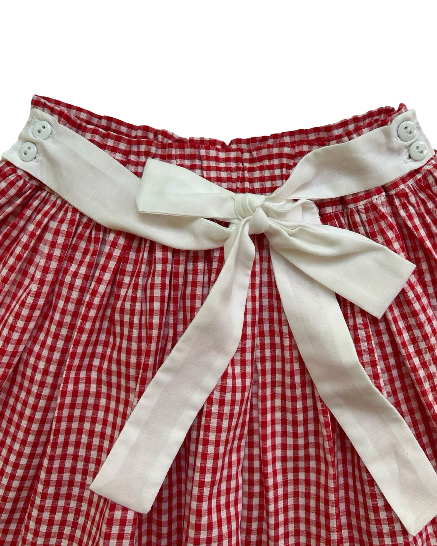 4T Toddler Girls Boutique Checkered Skirt With A White Bow And Bottoms On The Waistband