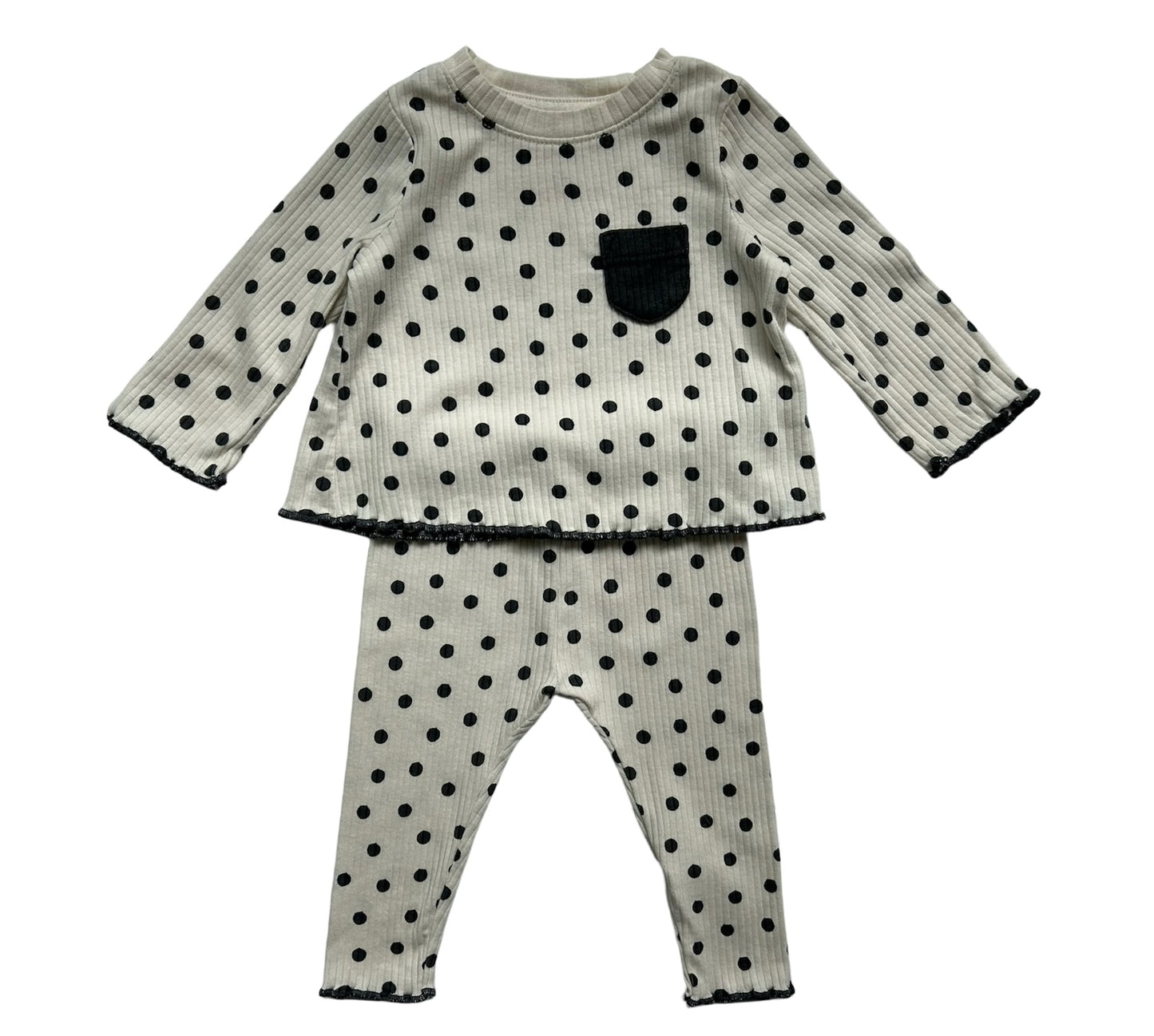 0-3M Baby Girl Cat & Jack Ribbed Polka Dot Outfit