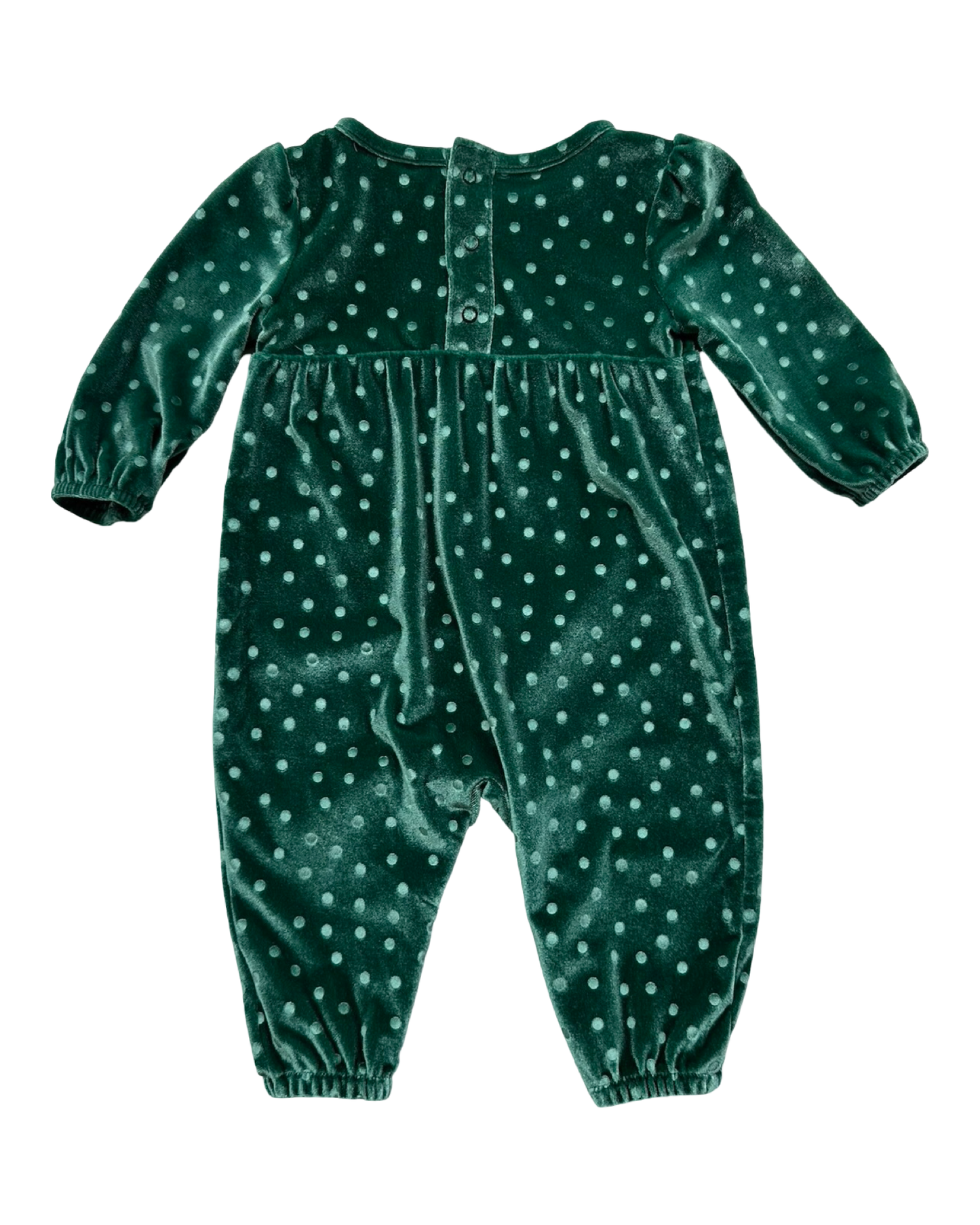 0-3M Baby Girls Cat & Jack Velvet Polka Dot Romper