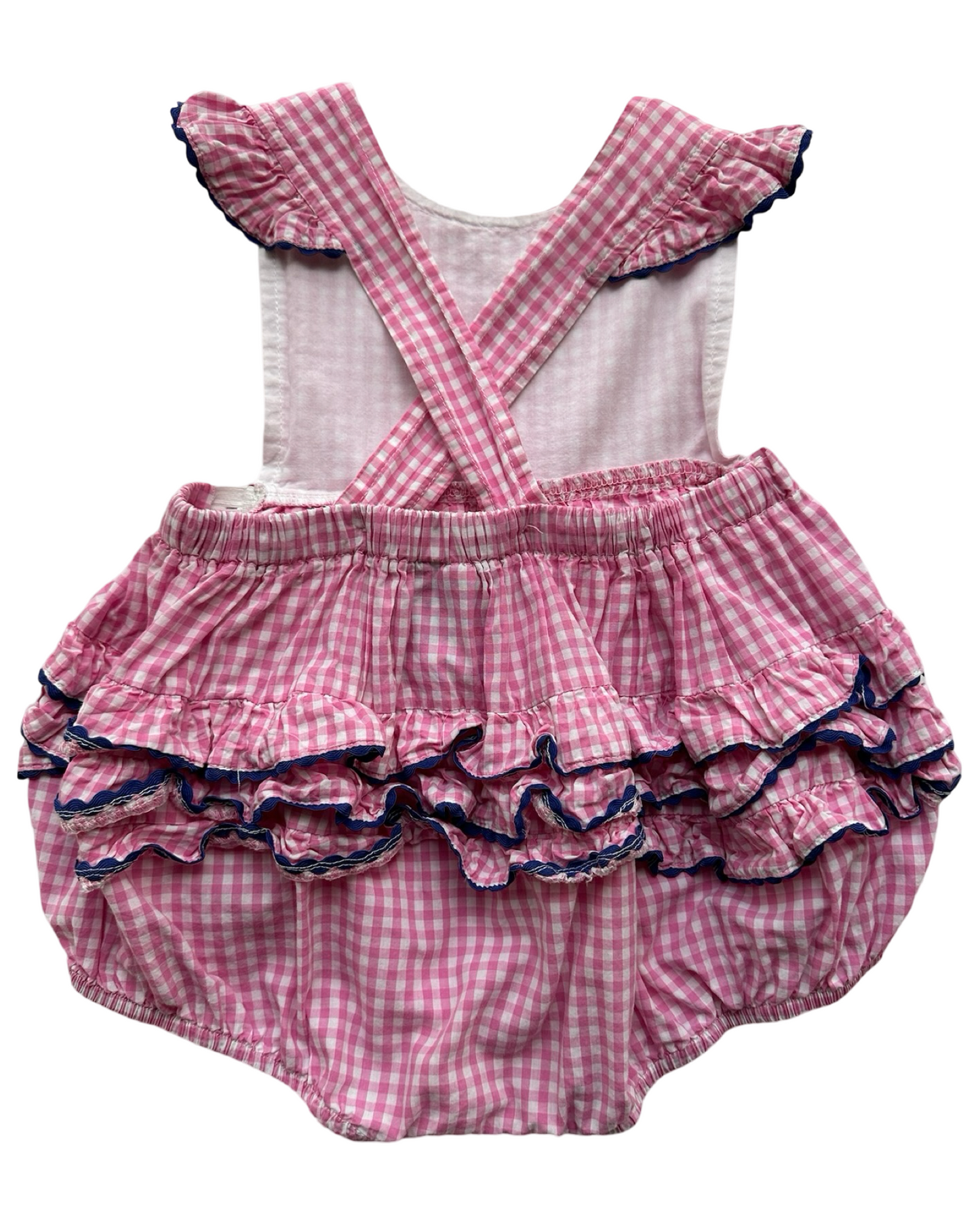 2T Toddler Girls Lil Cactus Ruffle, Gingham Romper.