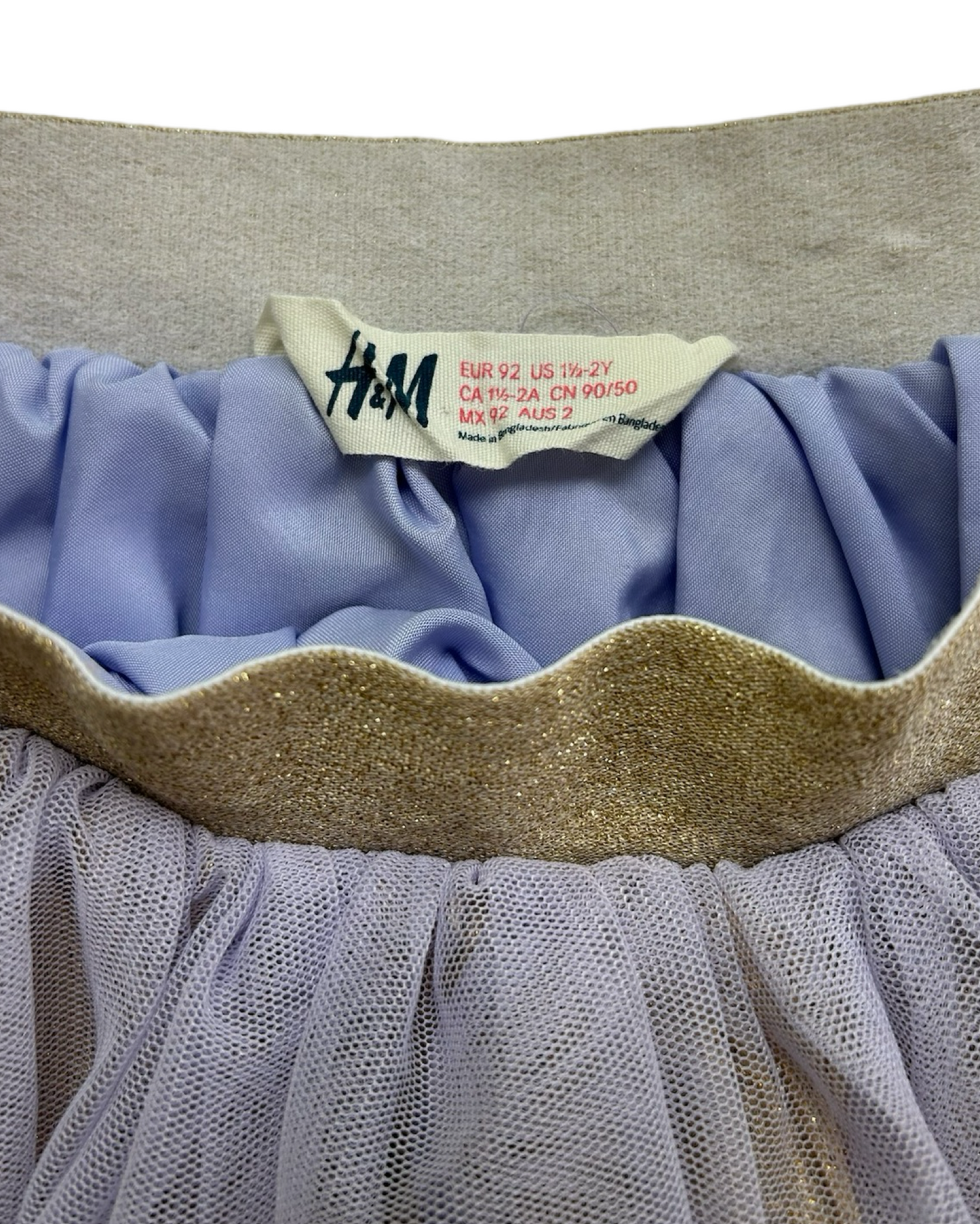 18M-24M Baby Girl H&M Lavender & Gold Tulle Skirt
