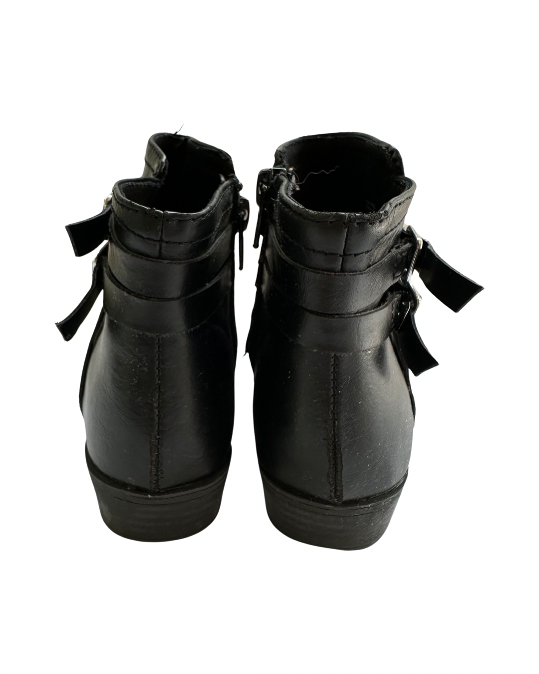 13C Toddler Girl Brooklyn Black Faux Leather Calf Boots
