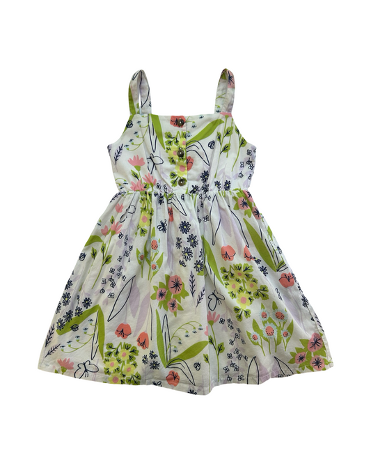 XS 4T-5T Toddler Girls Cat & Jack Button Front Floral Sleeveless.