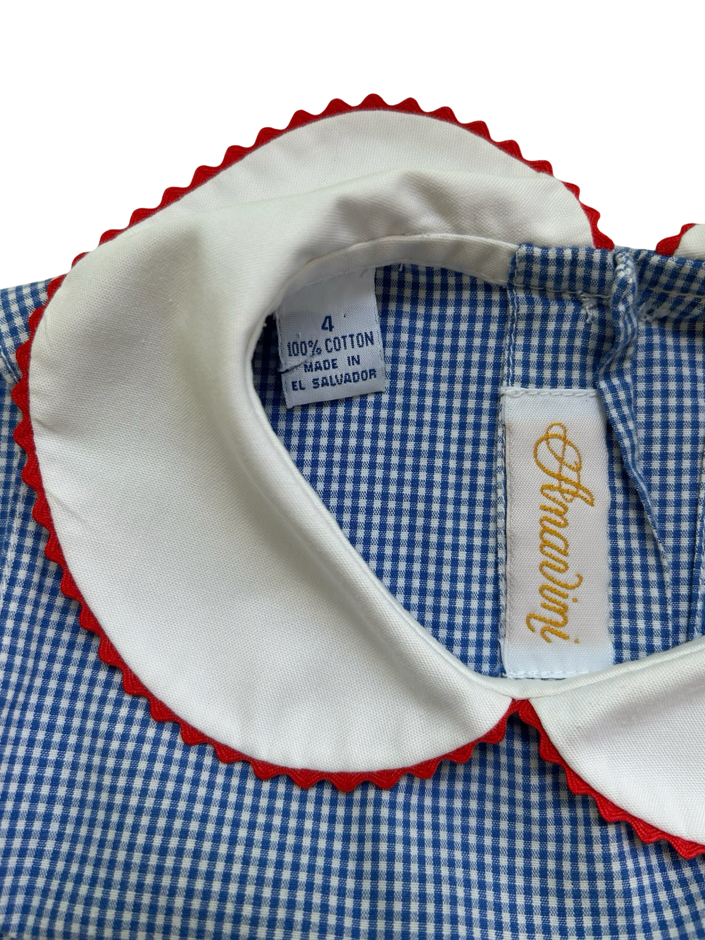 4T  Toddlers Girls Amavini Blue Gingham Sailboat ⛵️ Sleeveless Smocked Dress.