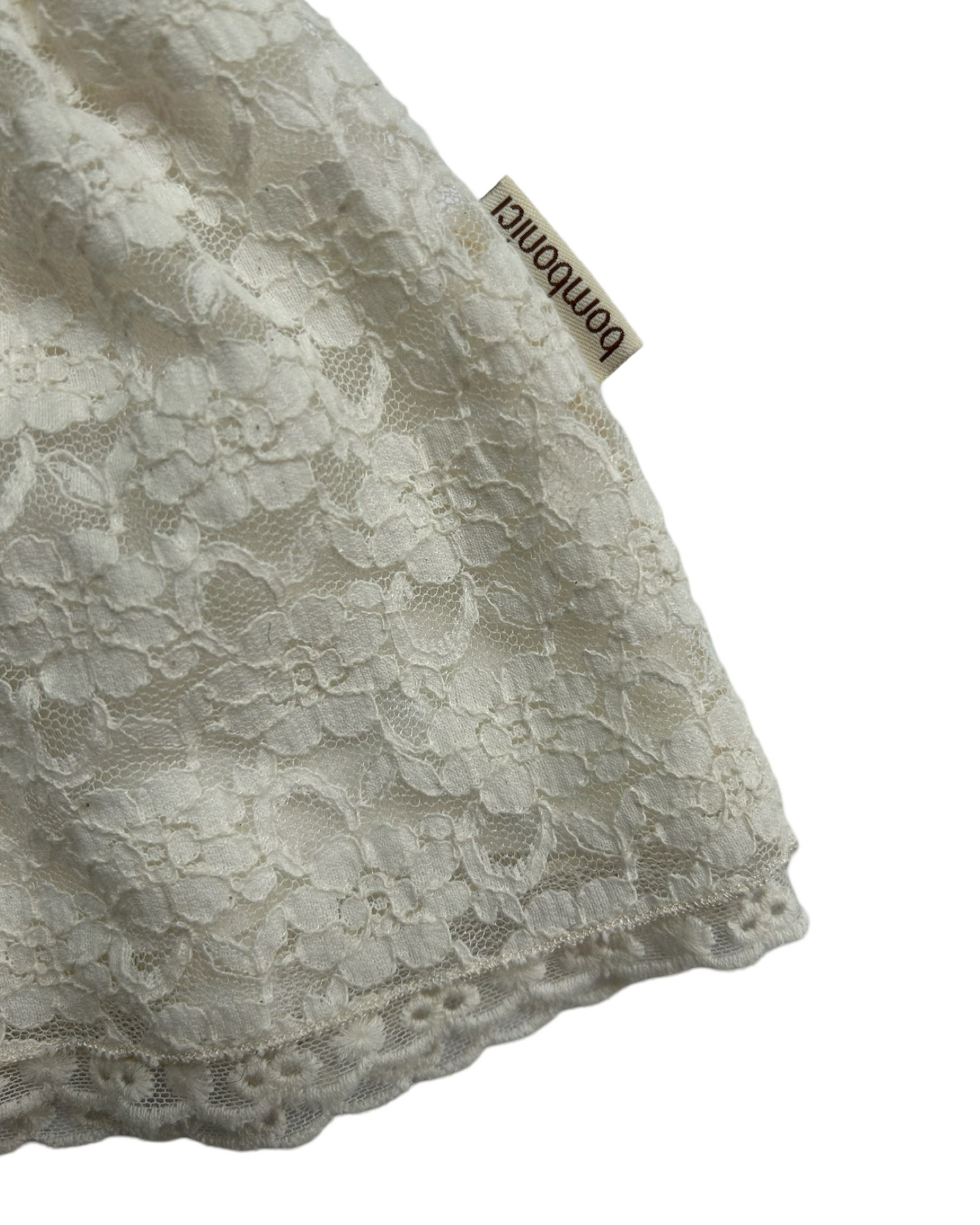 0-3M Baby Girl White / Cream Lace Dress with Headband