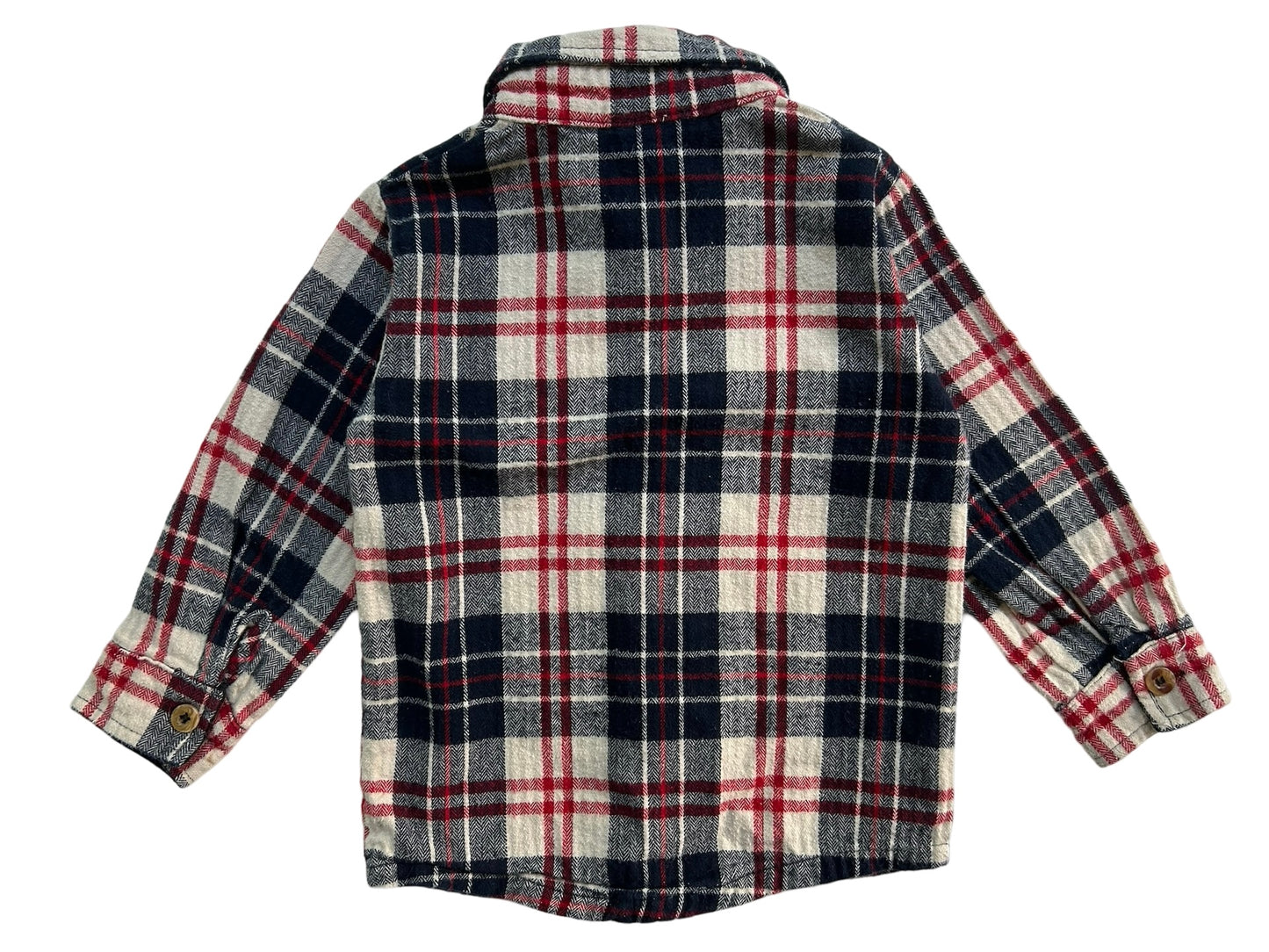 18M-24M Baby Boy Little Bipsy Long Sleeve Plaid Shacket Top