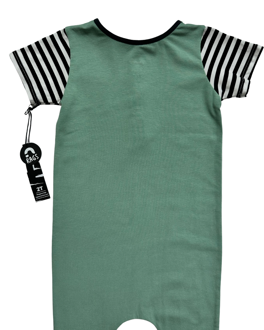 2T Toddler Boy RAGS to Raches Green Romper