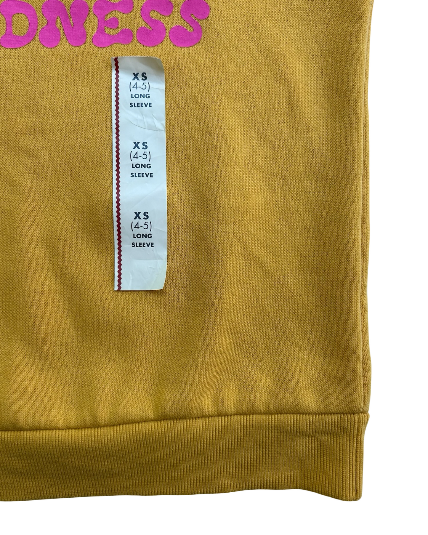 XS 4T-5T Toddlers Girls Cat & Jack Kindness Printed Crewneck Fleece Pullover Sweatshirt NWT.