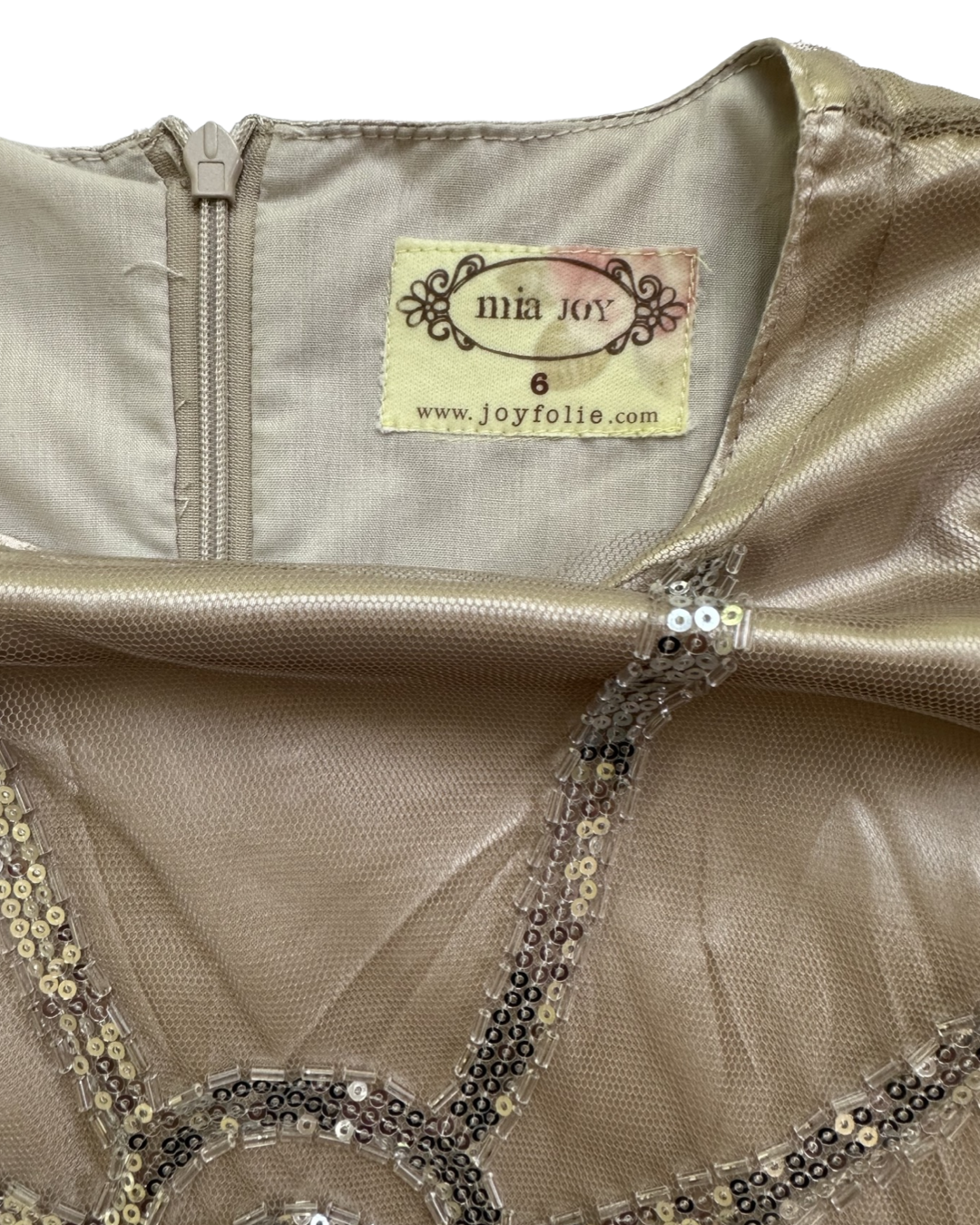 6x Girls Mia Joy by Joyfolie Retro Beaded Champagne Fancy New Years Eve / Christmas Dress