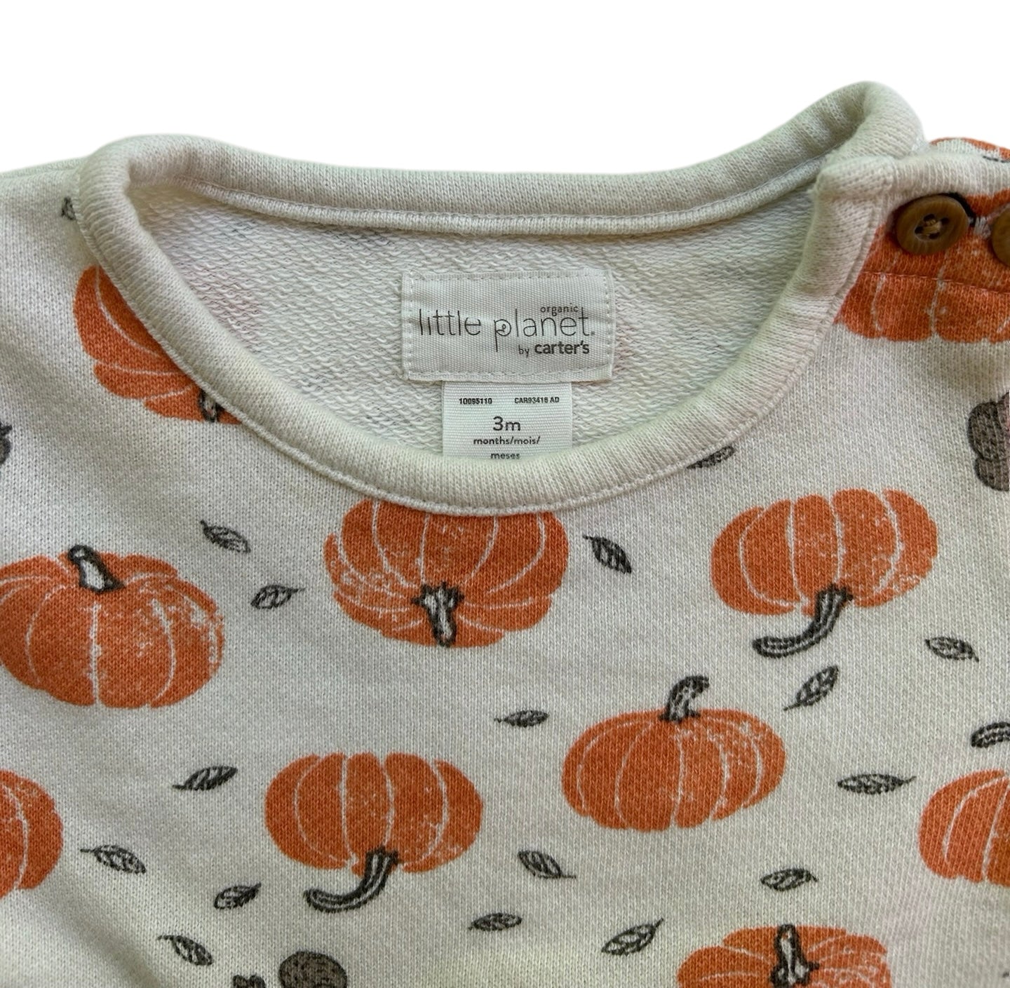 3M Little Planet By Carter’s Pumpkin Print, Unisex Baby’s Newborn