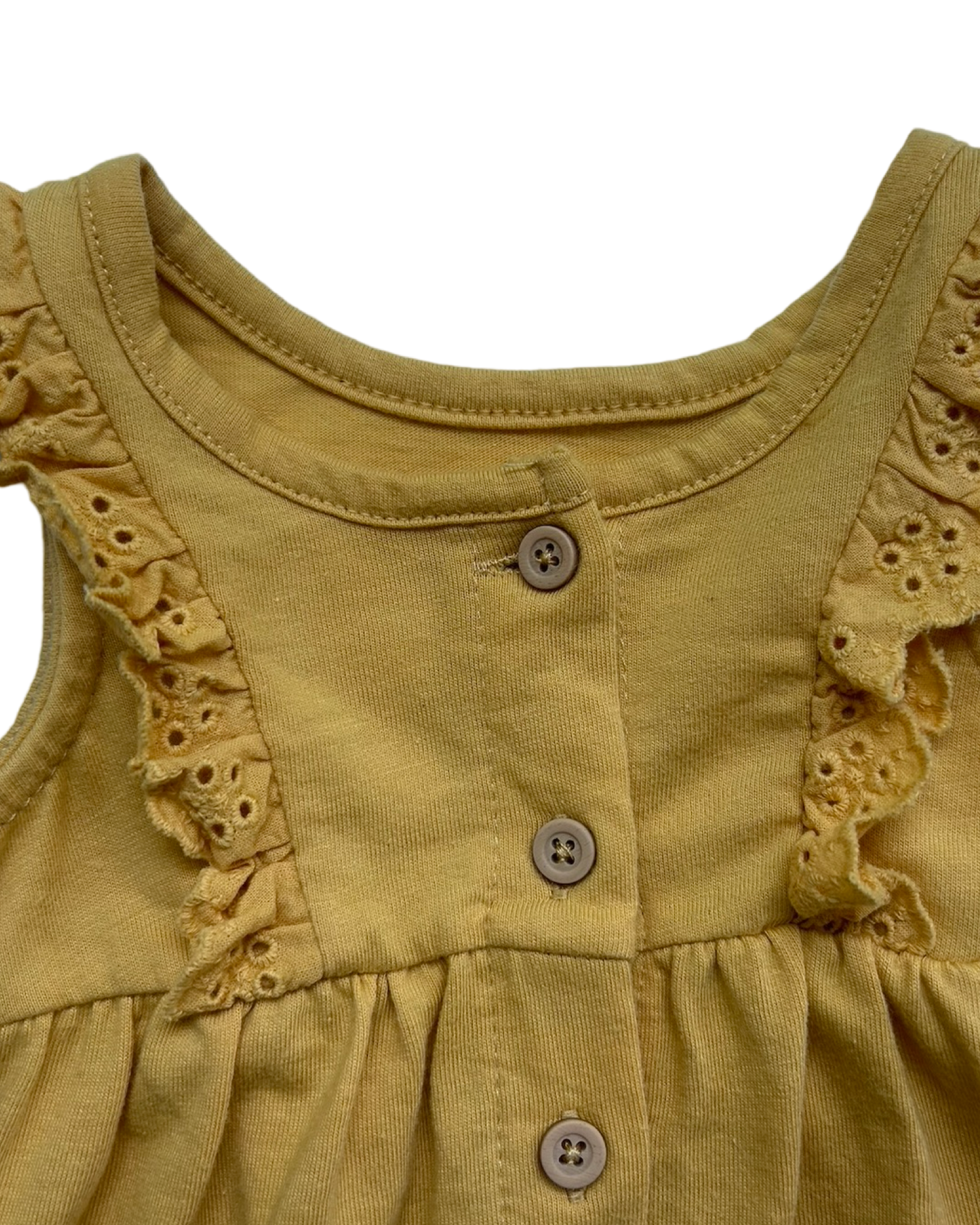 0-3M Baby Girl Grayson Mini Mustard Yellow Bubble Romper