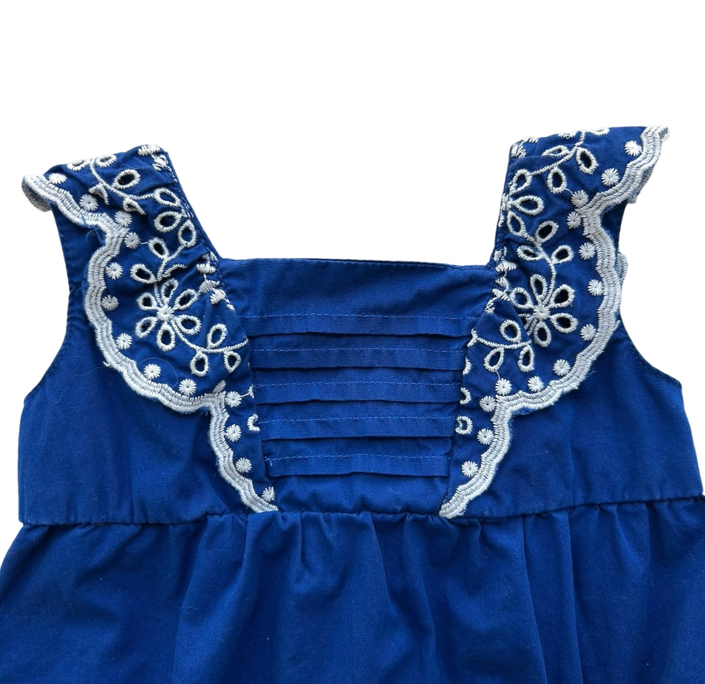 6M-9M Baby Girl Gymboree Mommy And Me Short Flutter Eyelet Bubble Romper.