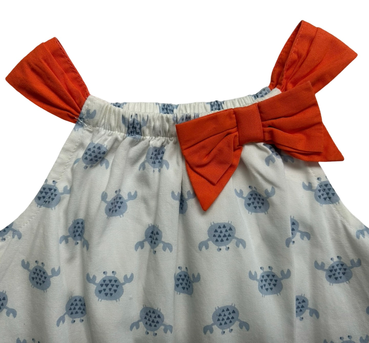 6M-12M Baby Girls Gymboree Cute On The Coast Crabs 🦀🦀🦀🦀 Dress / Diaper Cover 2 Pieces Set.