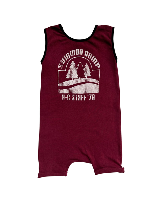 24M Baby Boy Henry + Claire Maroon Summer Camp Tank Shortie Romper