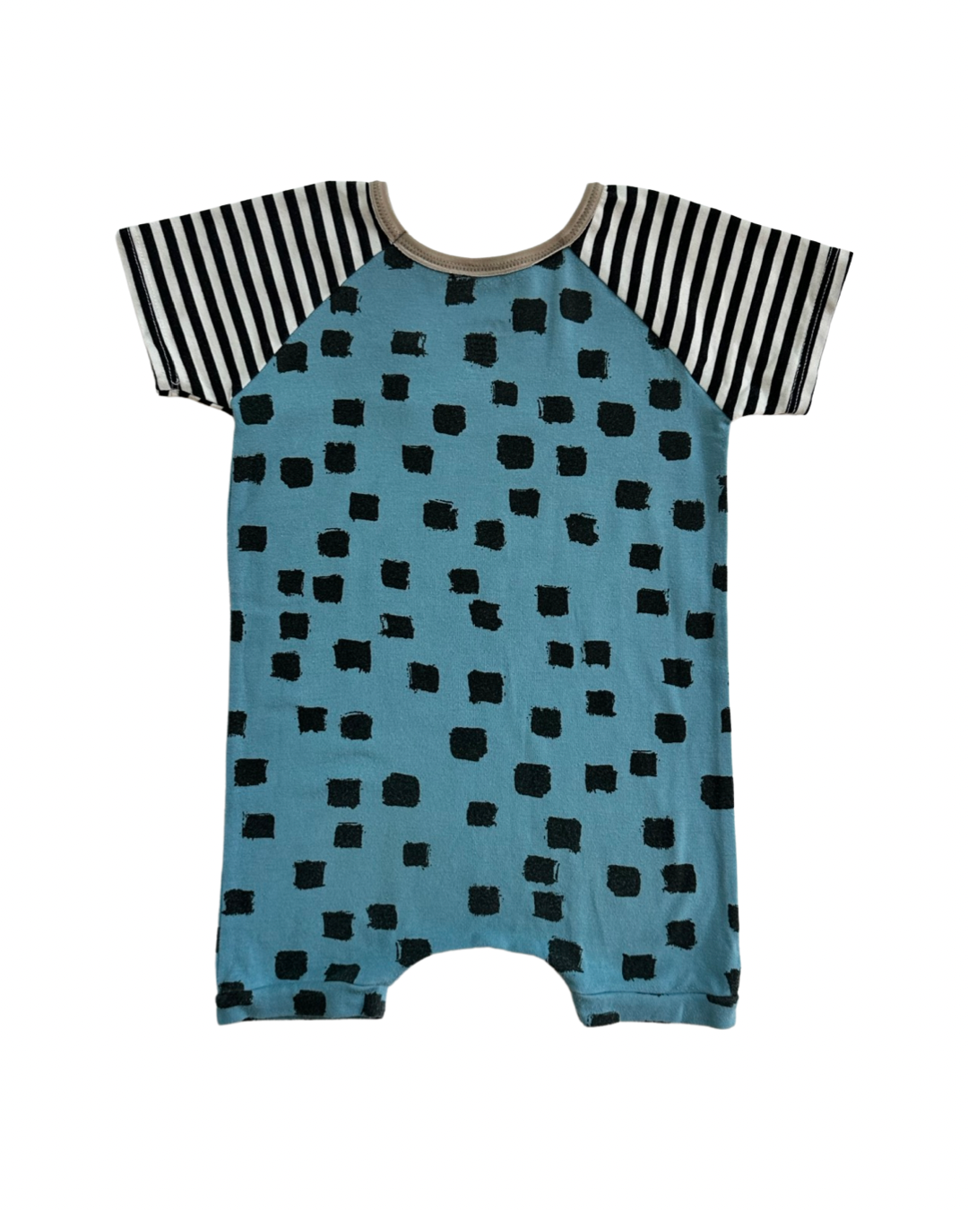 18-24M Baby Boy RAGS to Raches Blue & Black Shortie Romper