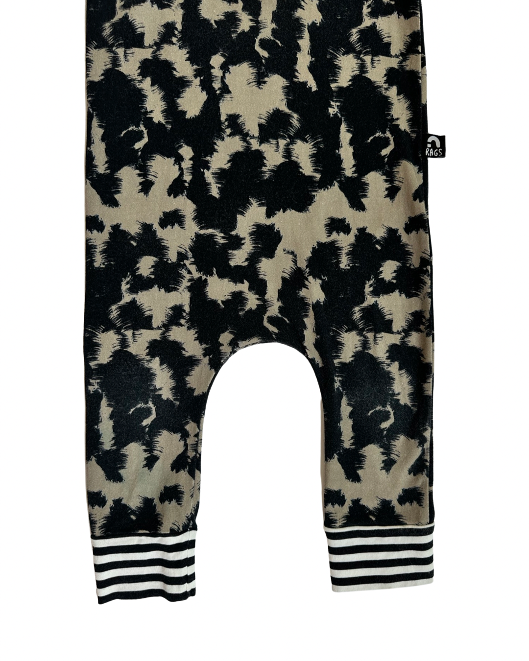 18-24M Baby Boy RAGS to Raches Black & Tan Hooded Duh Romper