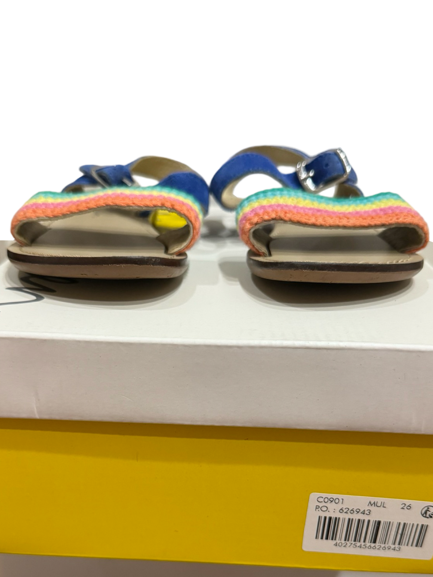 Mini Boden Rainbow Crochet Knit Toddler Sandals Size 26 / US 9