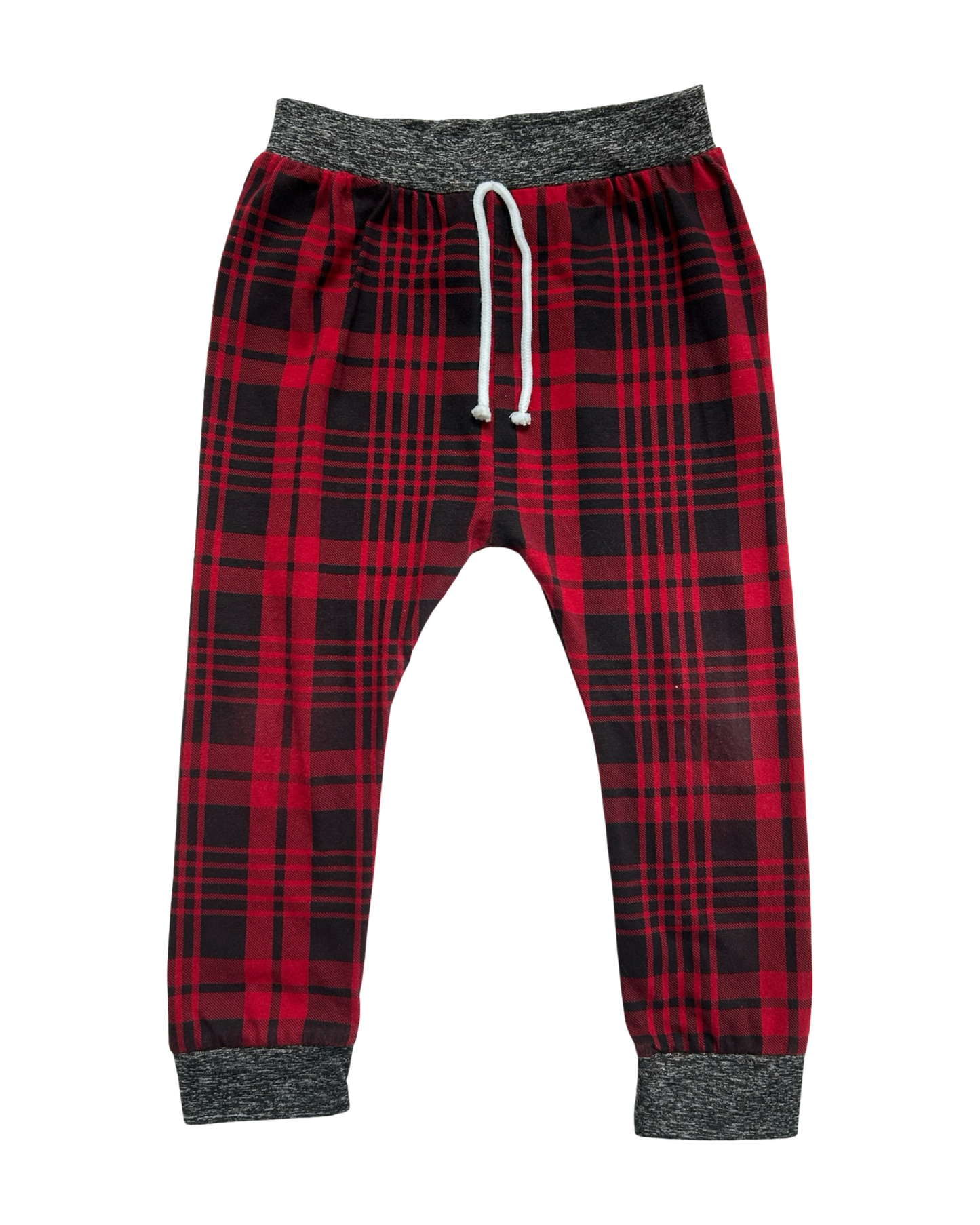 5T Toddler Boys Red Buffalo Plaid Print  Jogger