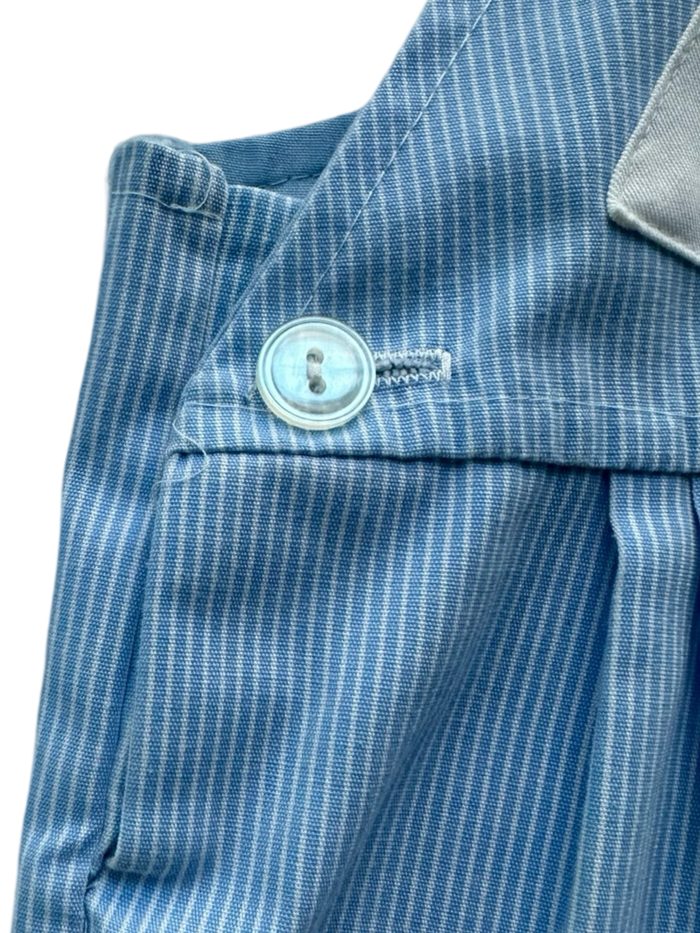 24M Baby Boys Striped Overall Blue Embroidered Sailboat ⛵️.