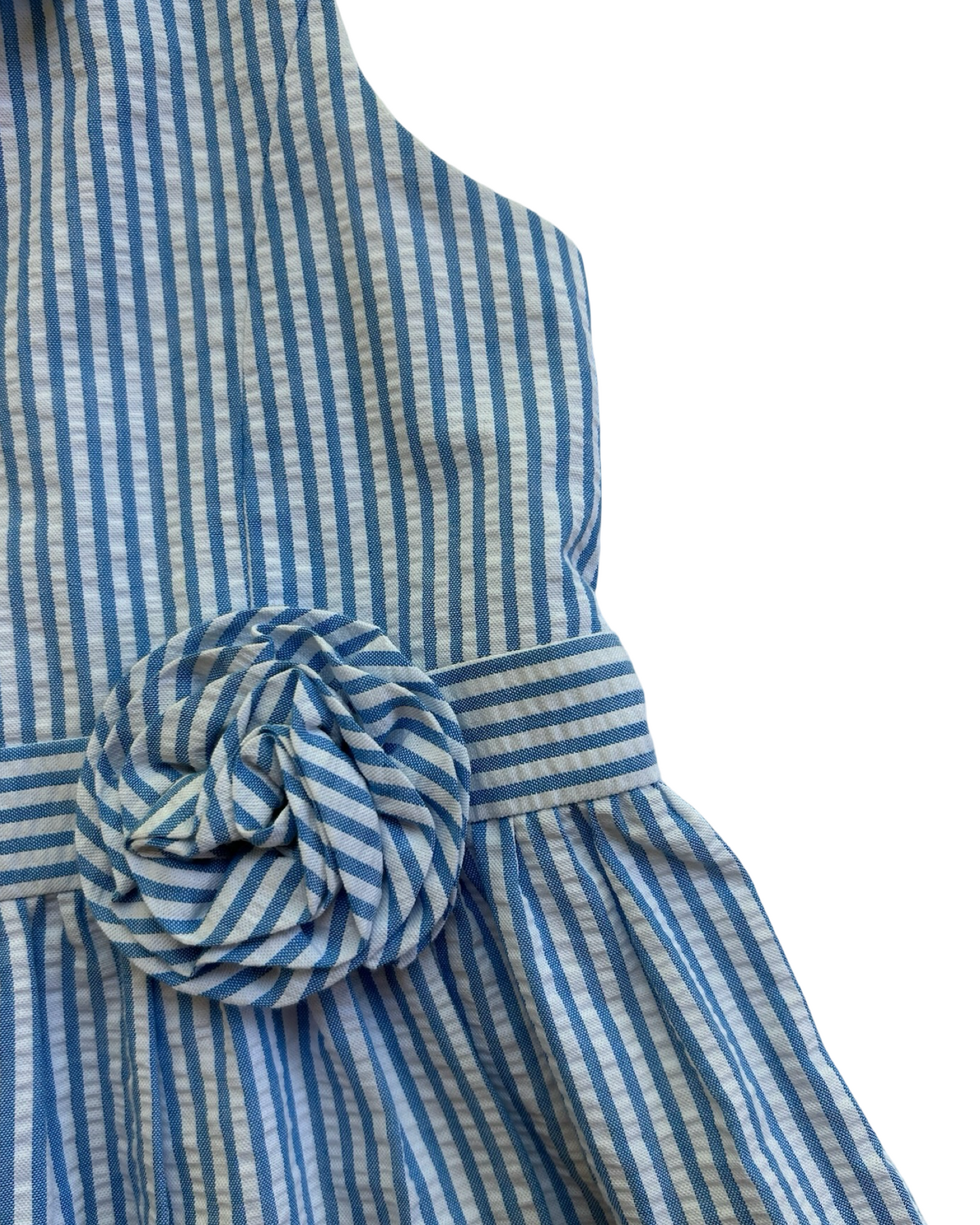 6 Toddler Girls Lilly Pulitzer Georgina Coastal Blue Seersucker Dress.