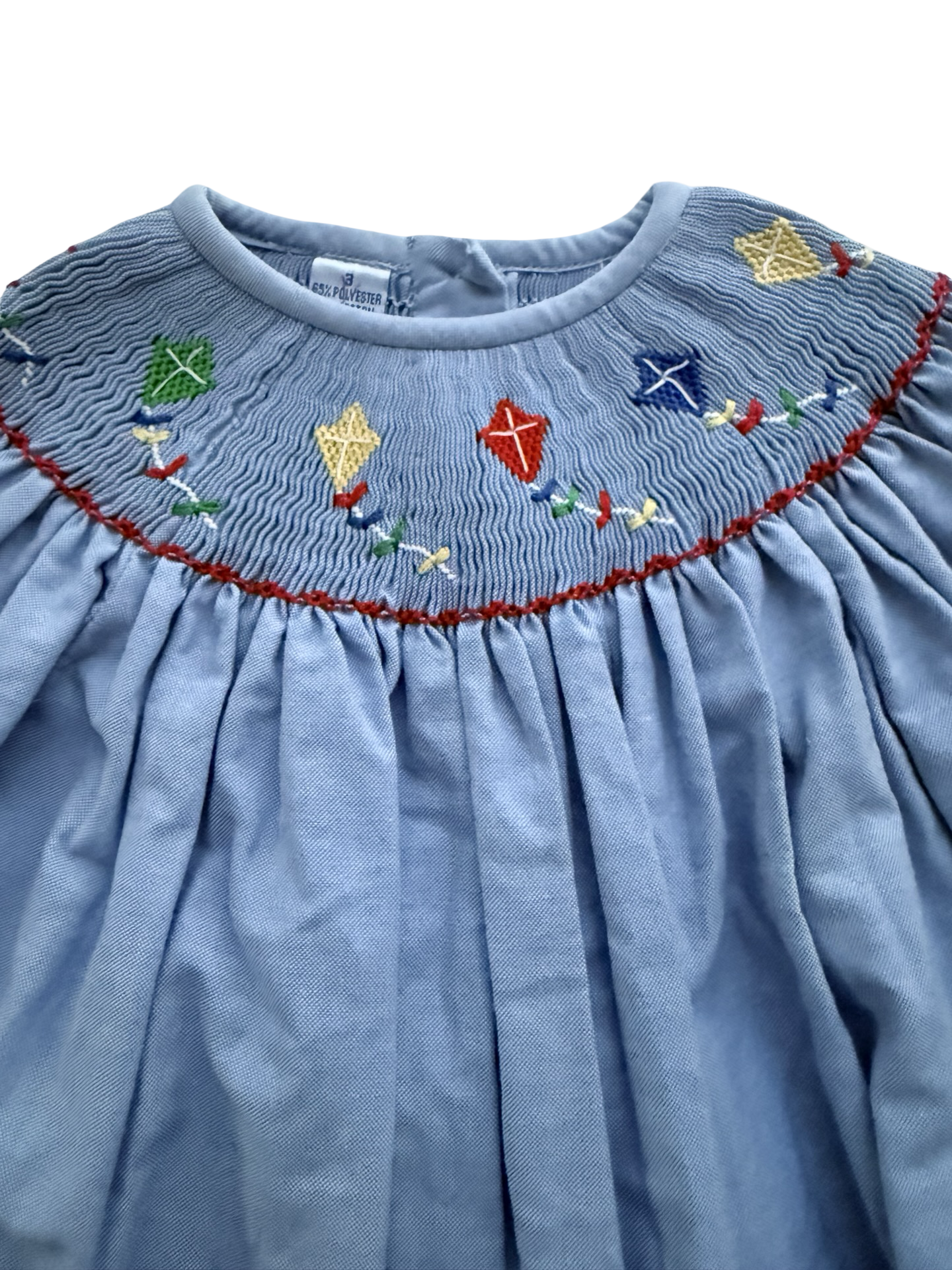 3T Toddler Girl Amanda Remembered Blue Smocked Kite Dress