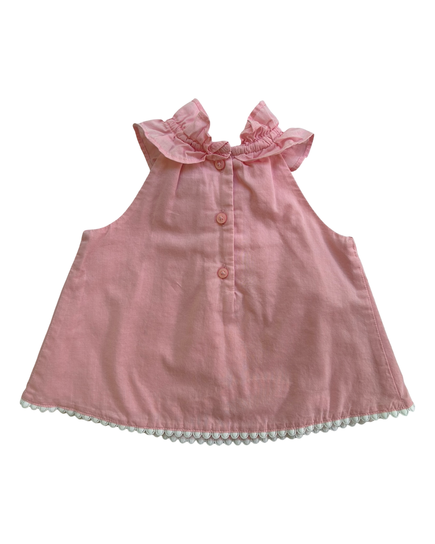3M-6M Baby Girl Janie & Jack Ruffle And Lace Details Top
