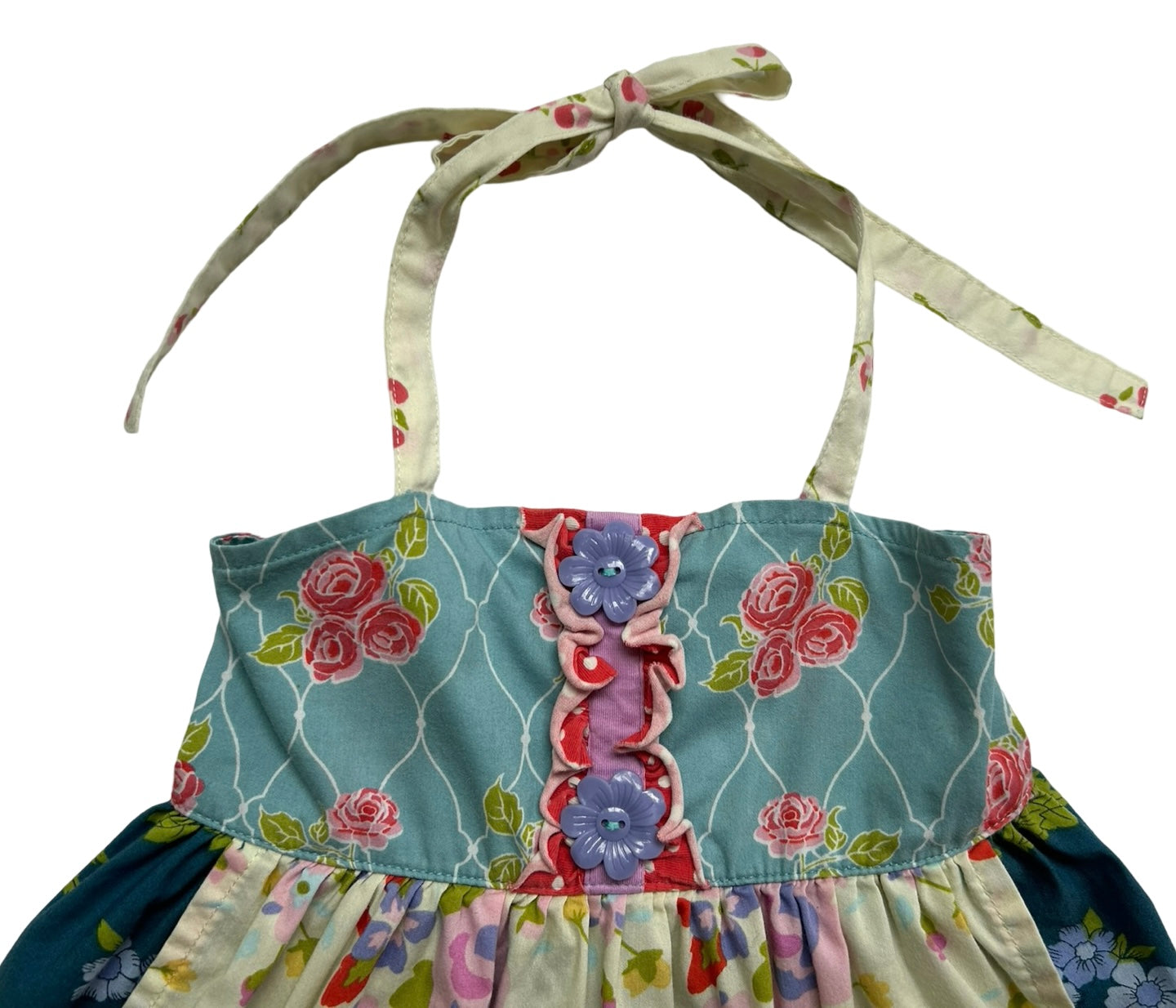 2T Toddler Girl Matilda Jane Sleeveless Floral Apron Dress.