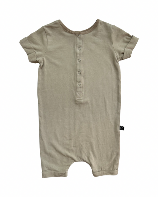 2T Toddler Boy / Girl Tan Sand RAGS to Raches Essentials Shortie Romper