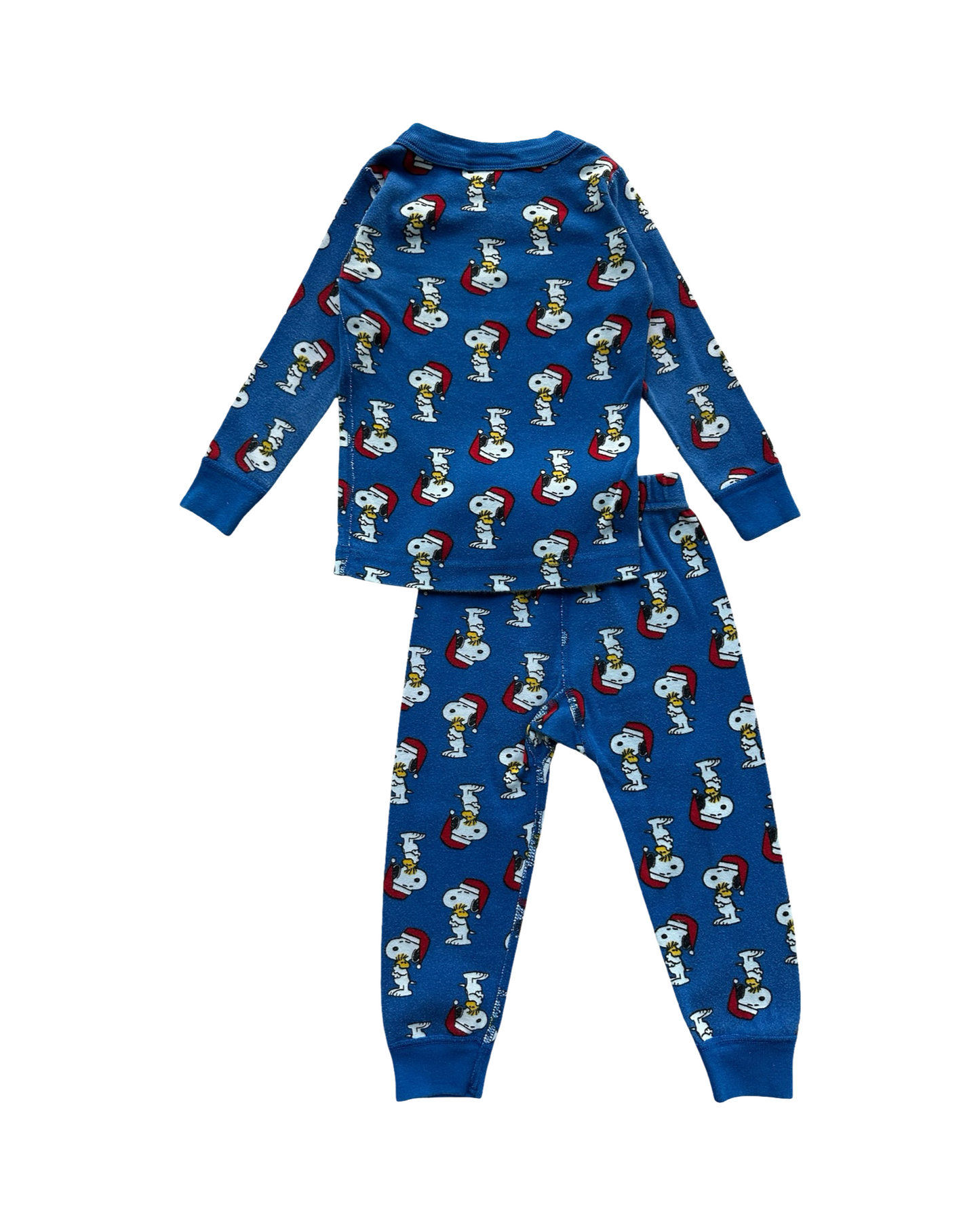 2T Toddler Boys Hanna Andersson Peanuts Snoopy Santa Hat Christmas Jammies, Pjs 2 Pieces Set.