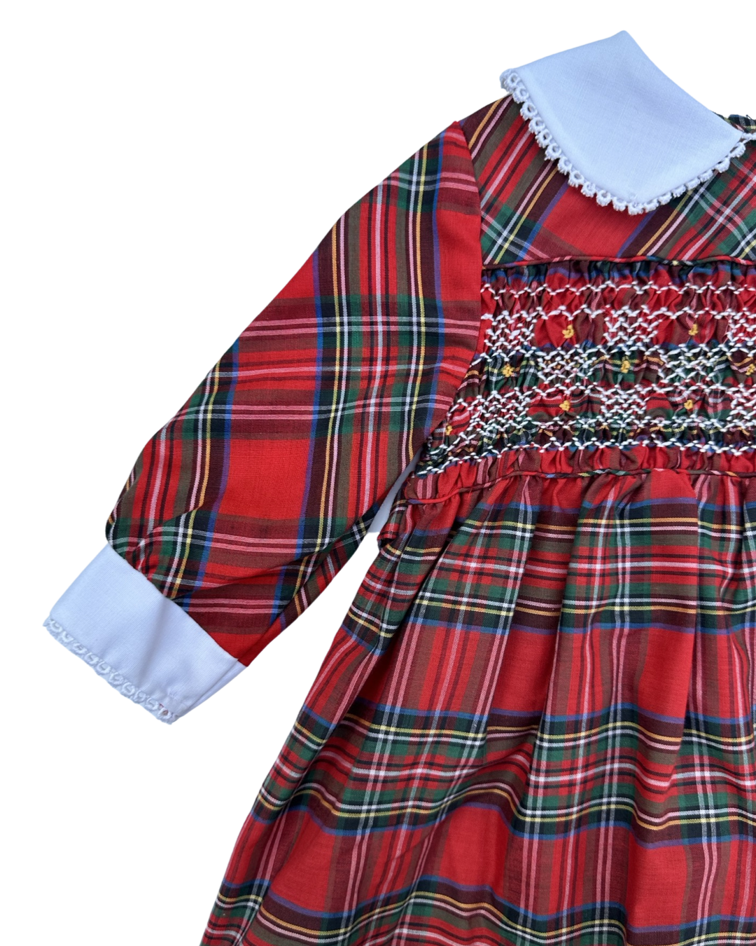 2T Toddler Girl Polly Flinders Classic Vintage Smocked Christmas Plaid Dress