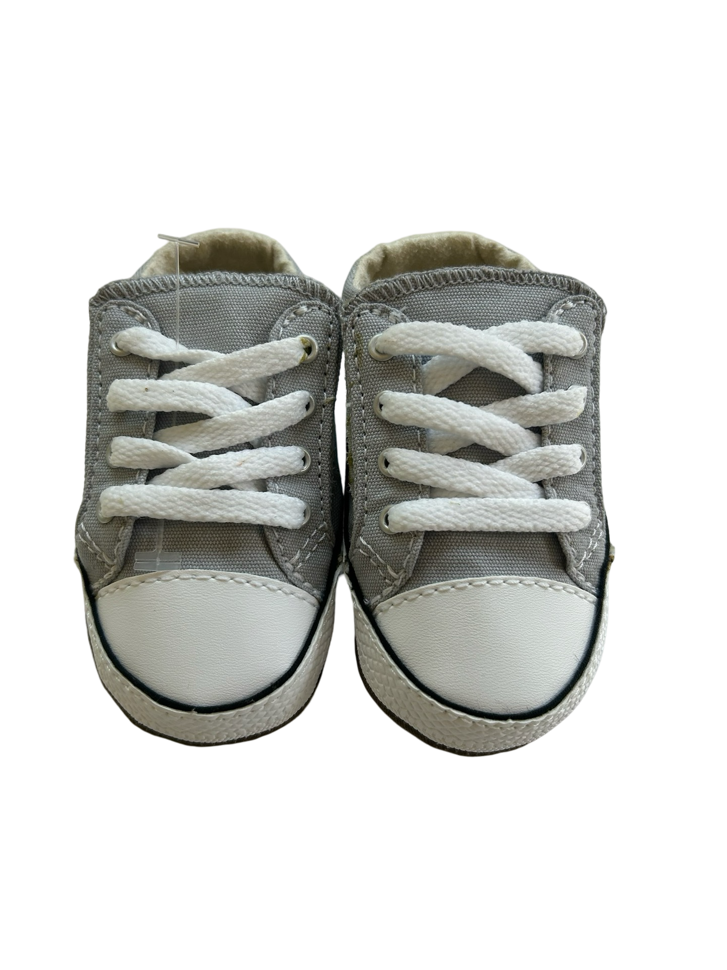 2C Baby Boy / Girl Gray Converse Soft Sole Cribster Mid Shoes Sneakers