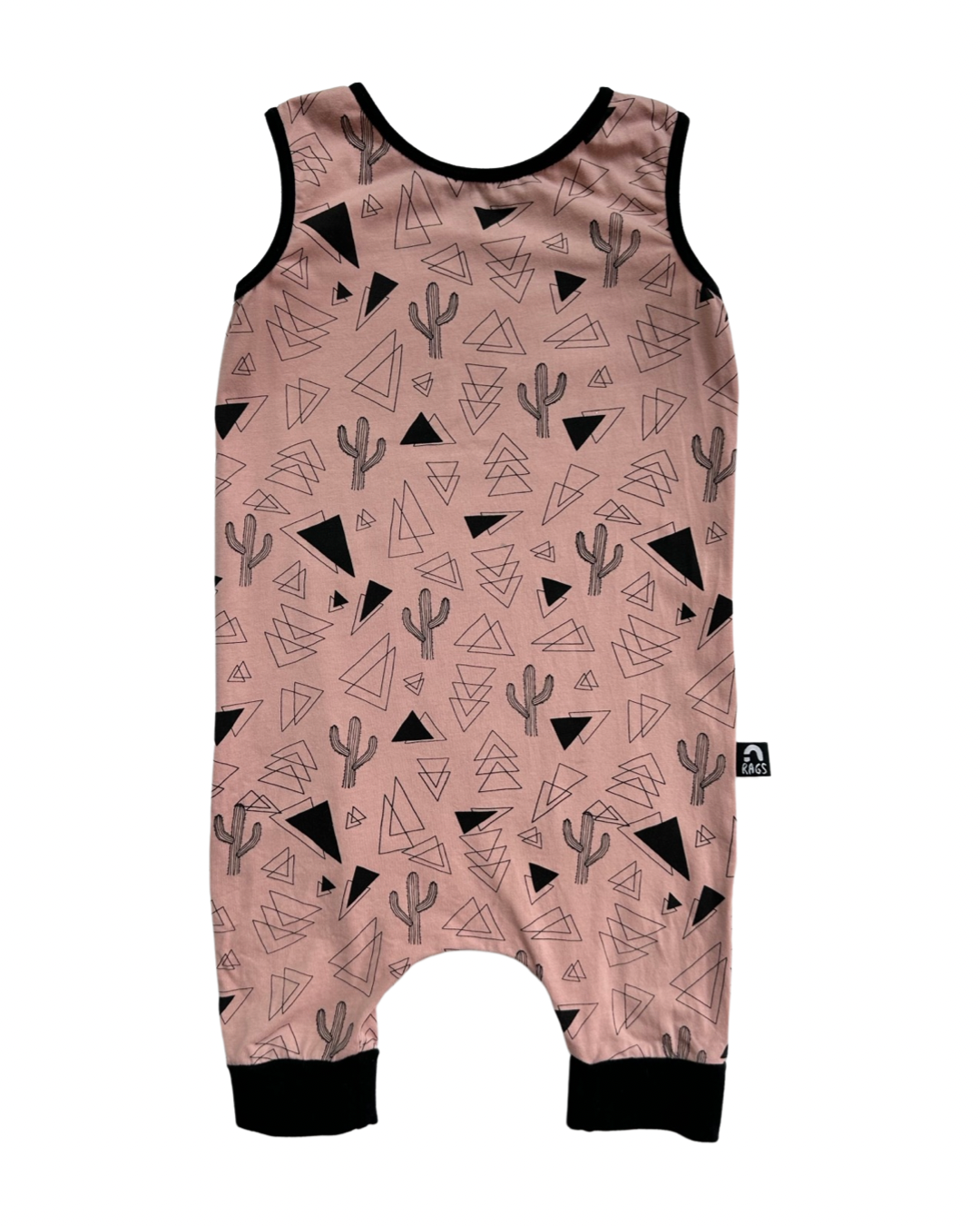 2T Toddler Boy / Girl RAGS to Raches Salmon Pink Cactus Tank Shortie Romper