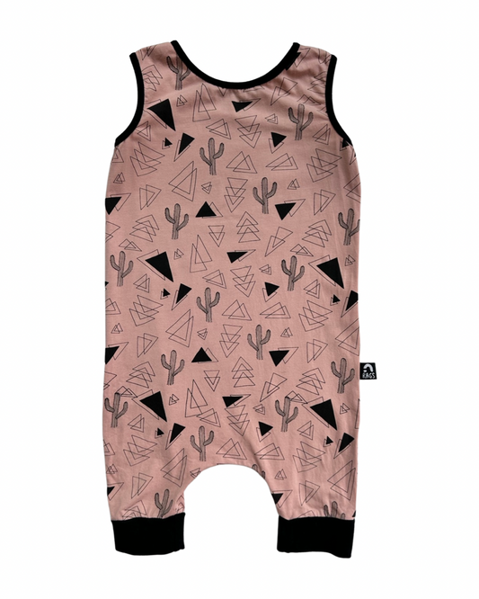 2T Toddler Boy / Girl RAGS to Raches Salmon Pink Cactus Tank Shortie Romper