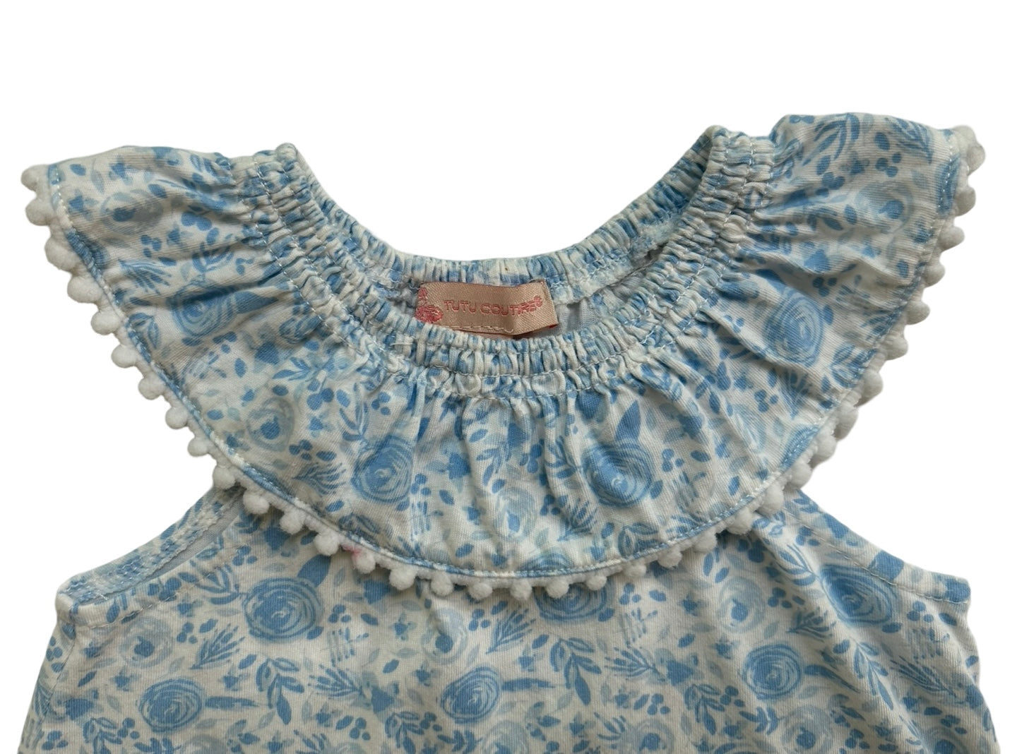 6M-9M Baby Girl’s Tutu Couture Floral Blue Dress
