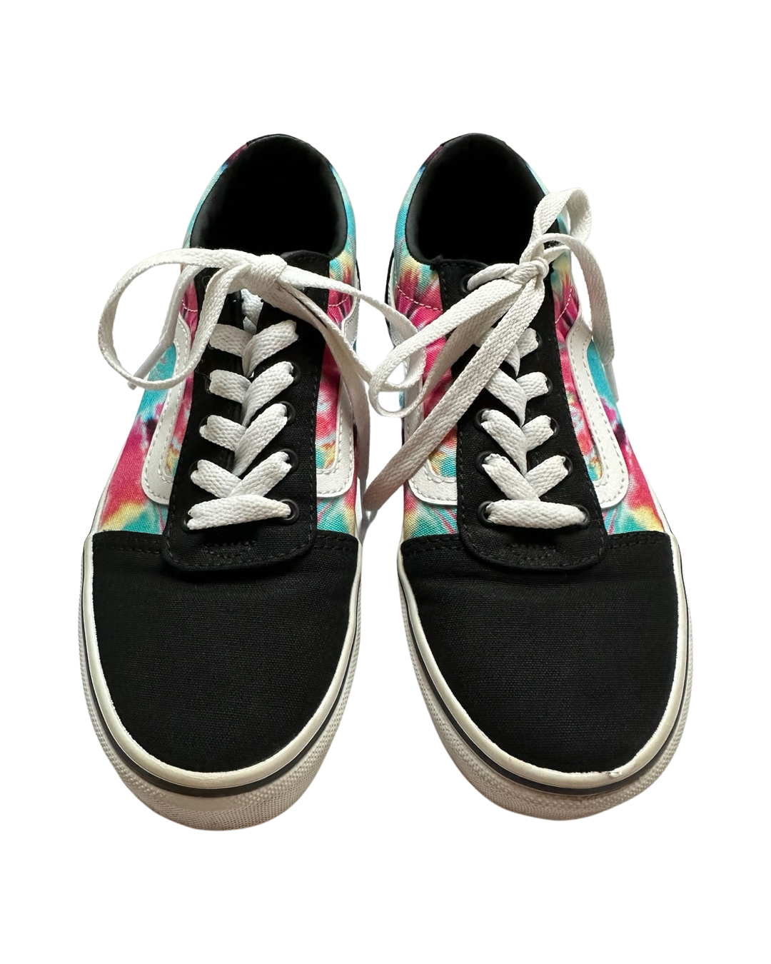 Youth Big Girls Size 3 Black Tie Dye Vans Old Skool Sk8 Shoes
