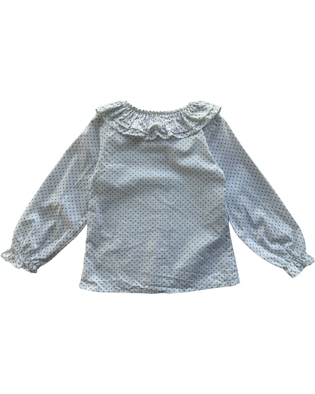 5T Toddler Girl Bella Bliss Periwinkle Blue Ruffle Neck Top Blouse