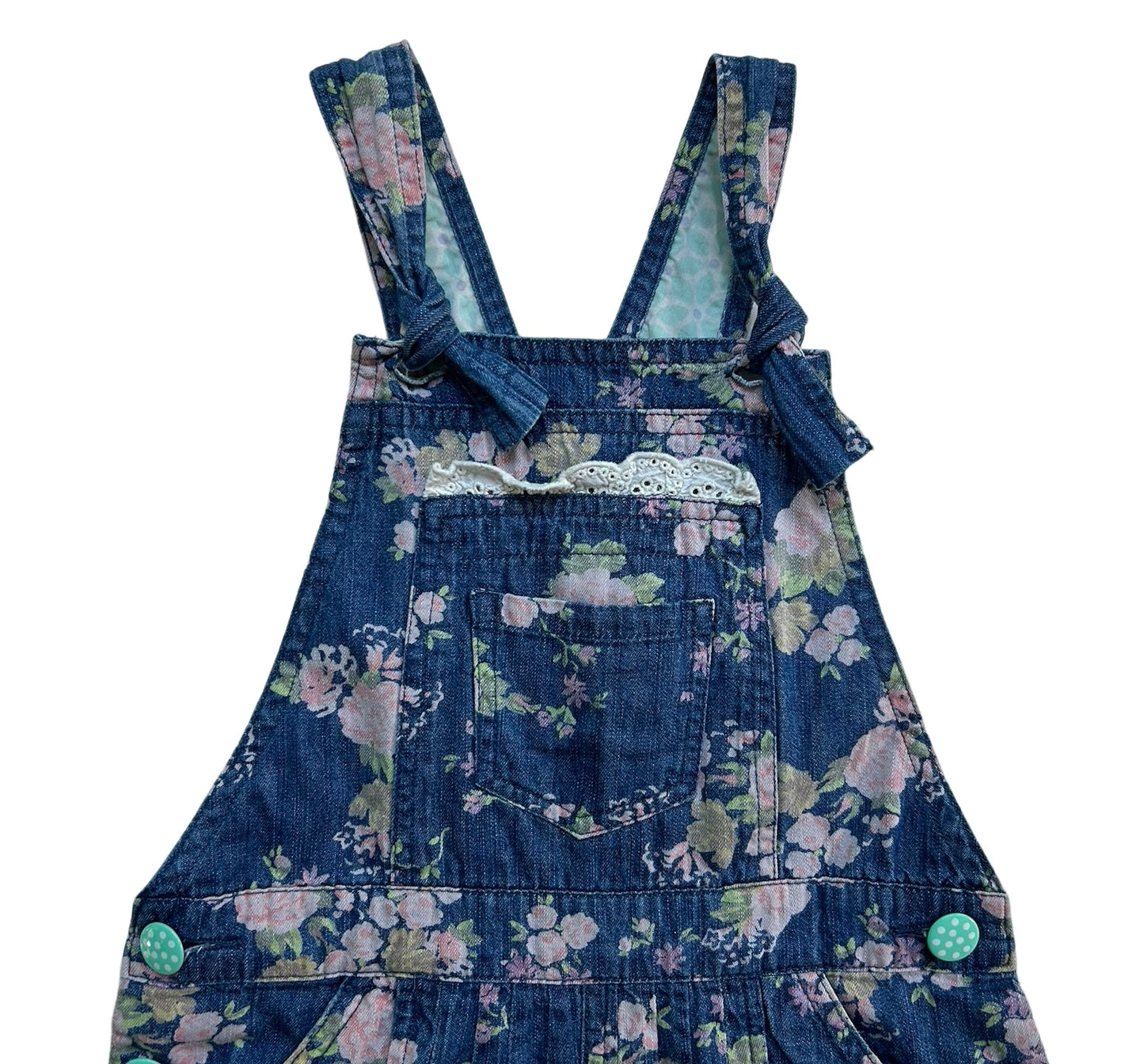 4T Toddler Girl Matilda Jane Adventure Begins Playground Floral Demin Romper Overalls