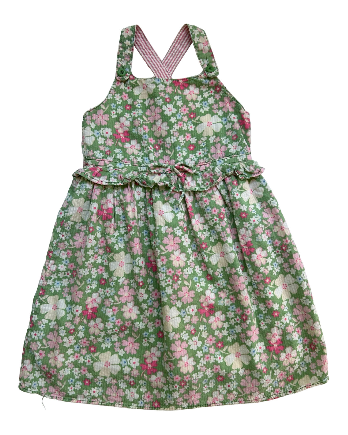 3T Toddler Baby Girl’s OshKosh Genuine Kids Green / Floral Dress.