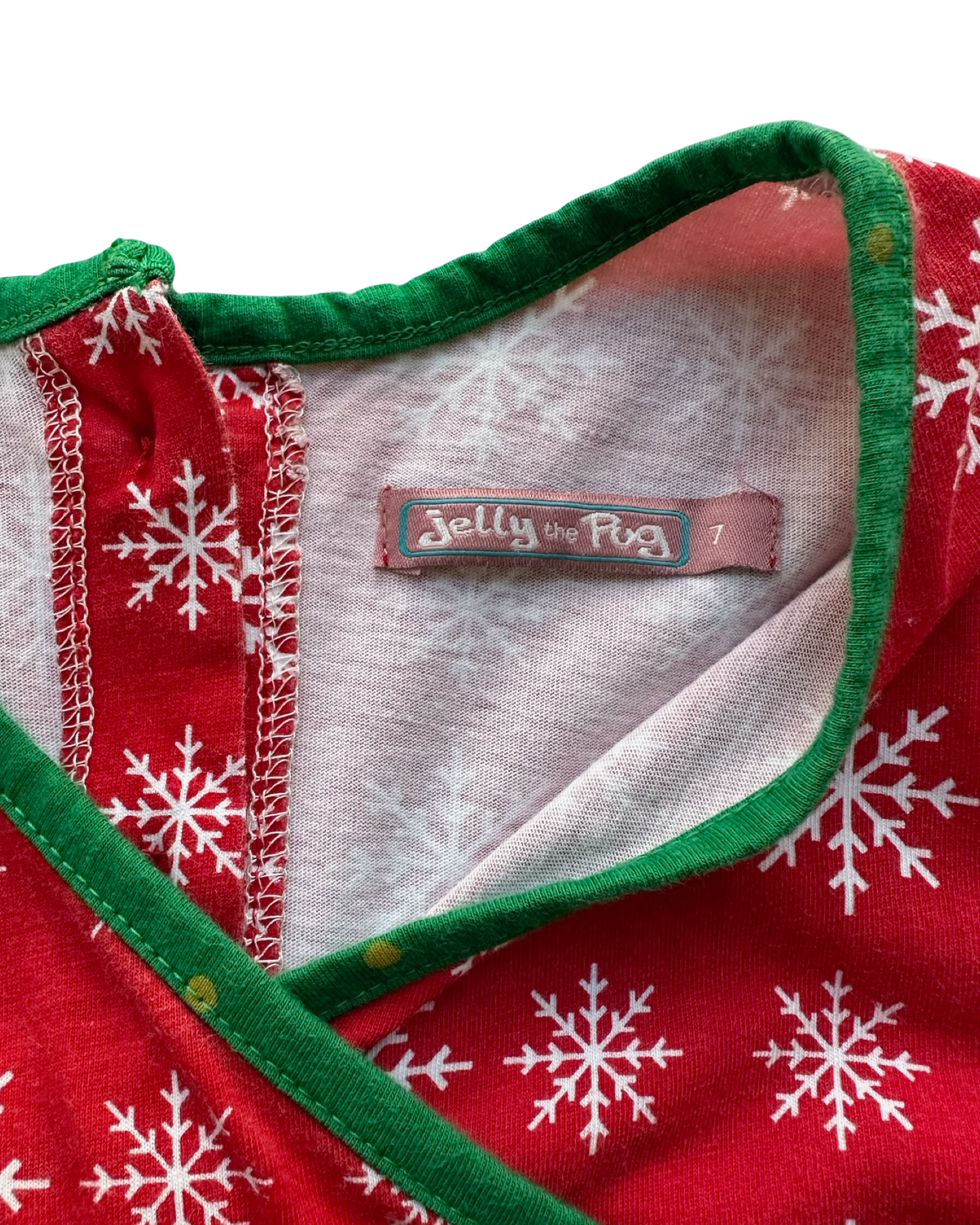 7T Toddler Girl Jelly The Pug Christmas Long Sleeve Dress